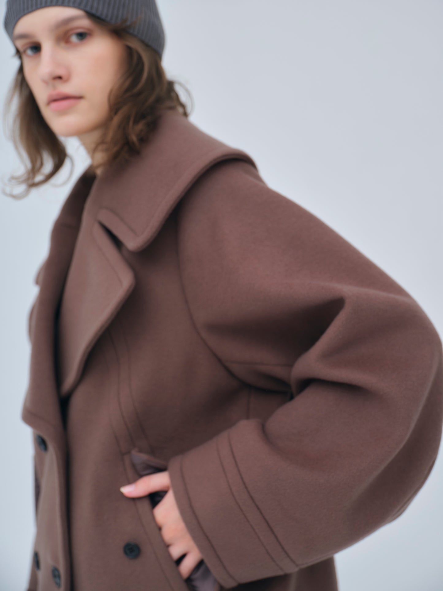 Signature Wide Lapel Mid Coat