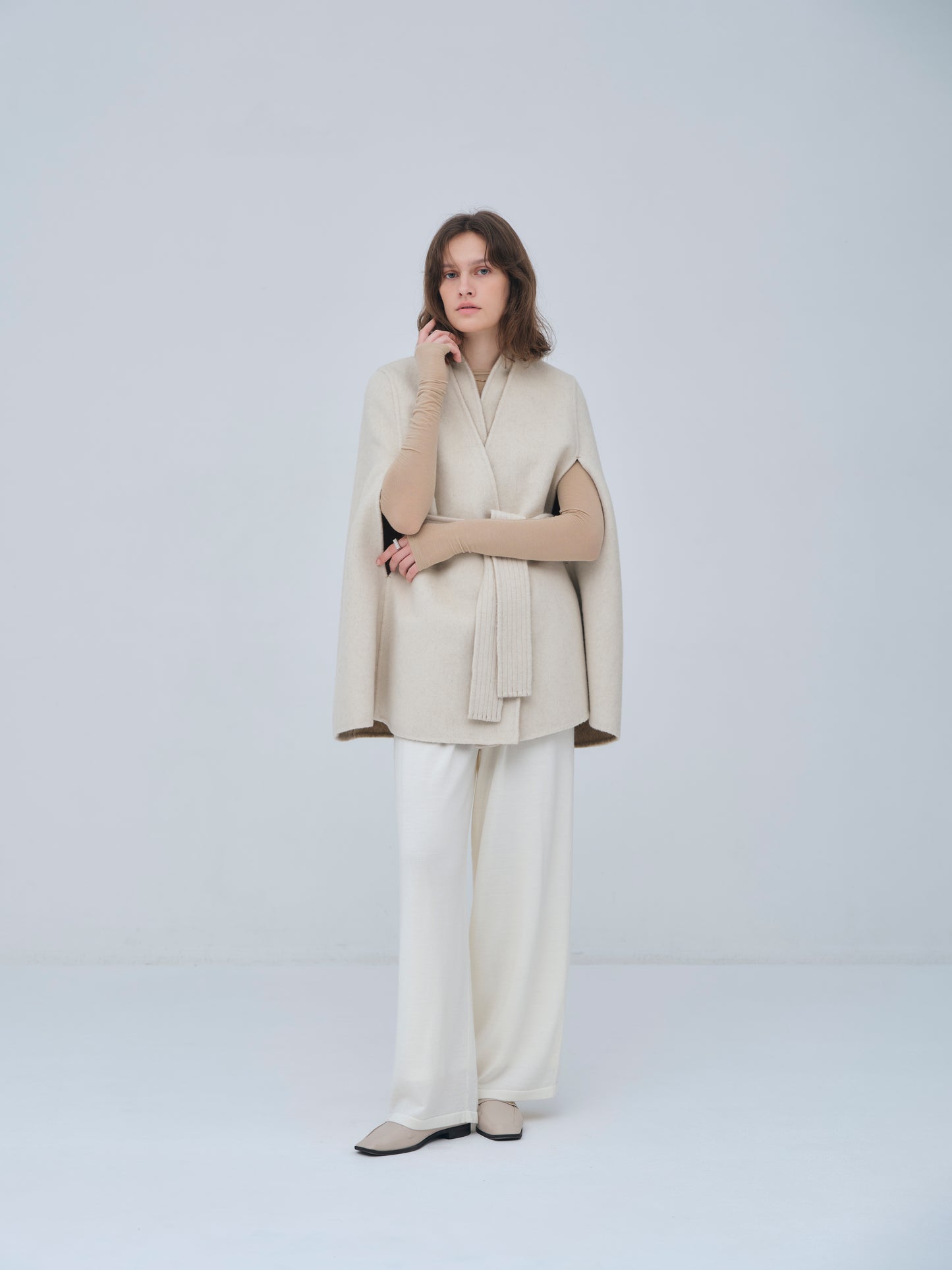 Structured Tuck Wide Pants