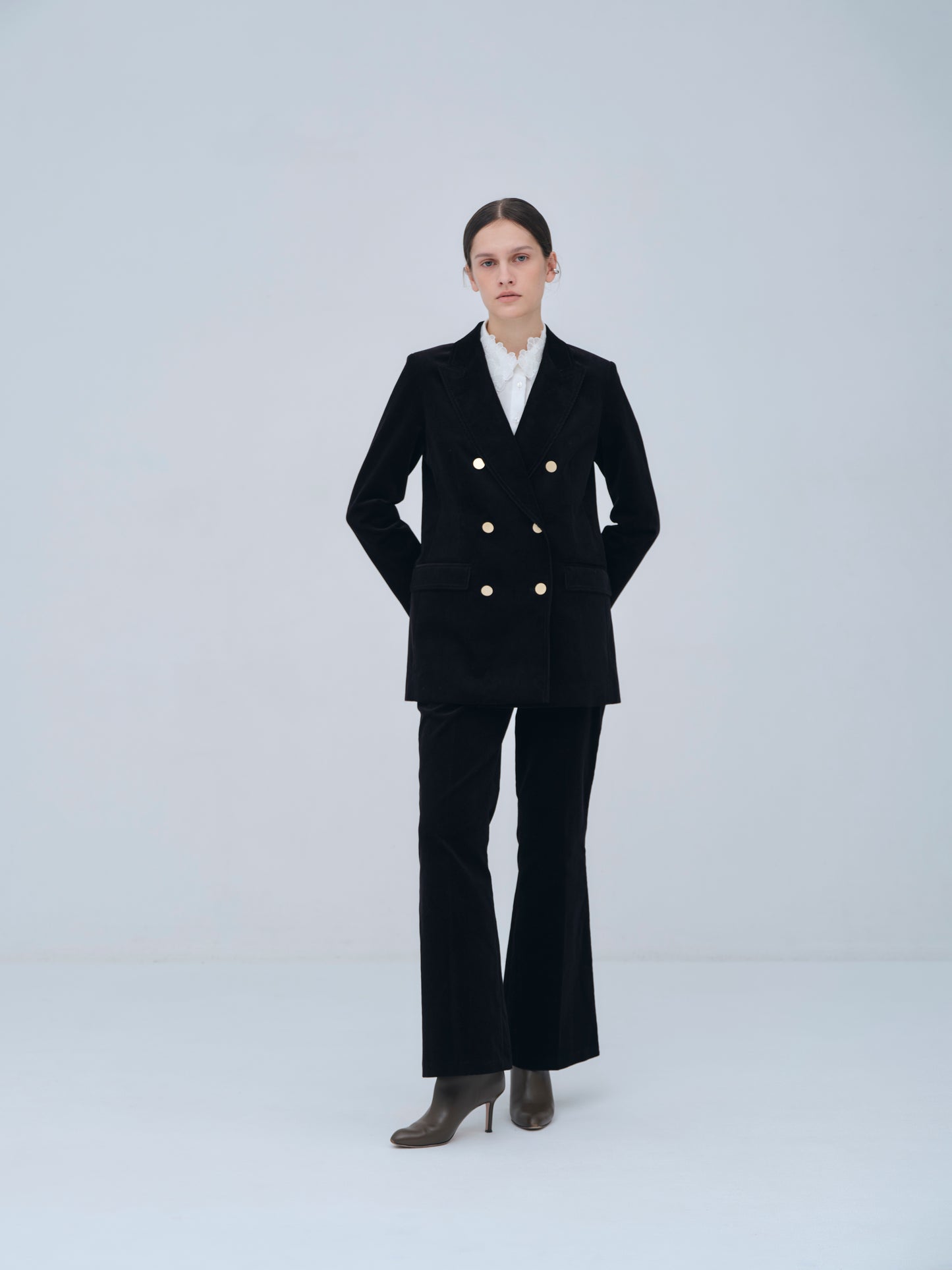 Back Vents Corduroy Flare Pants