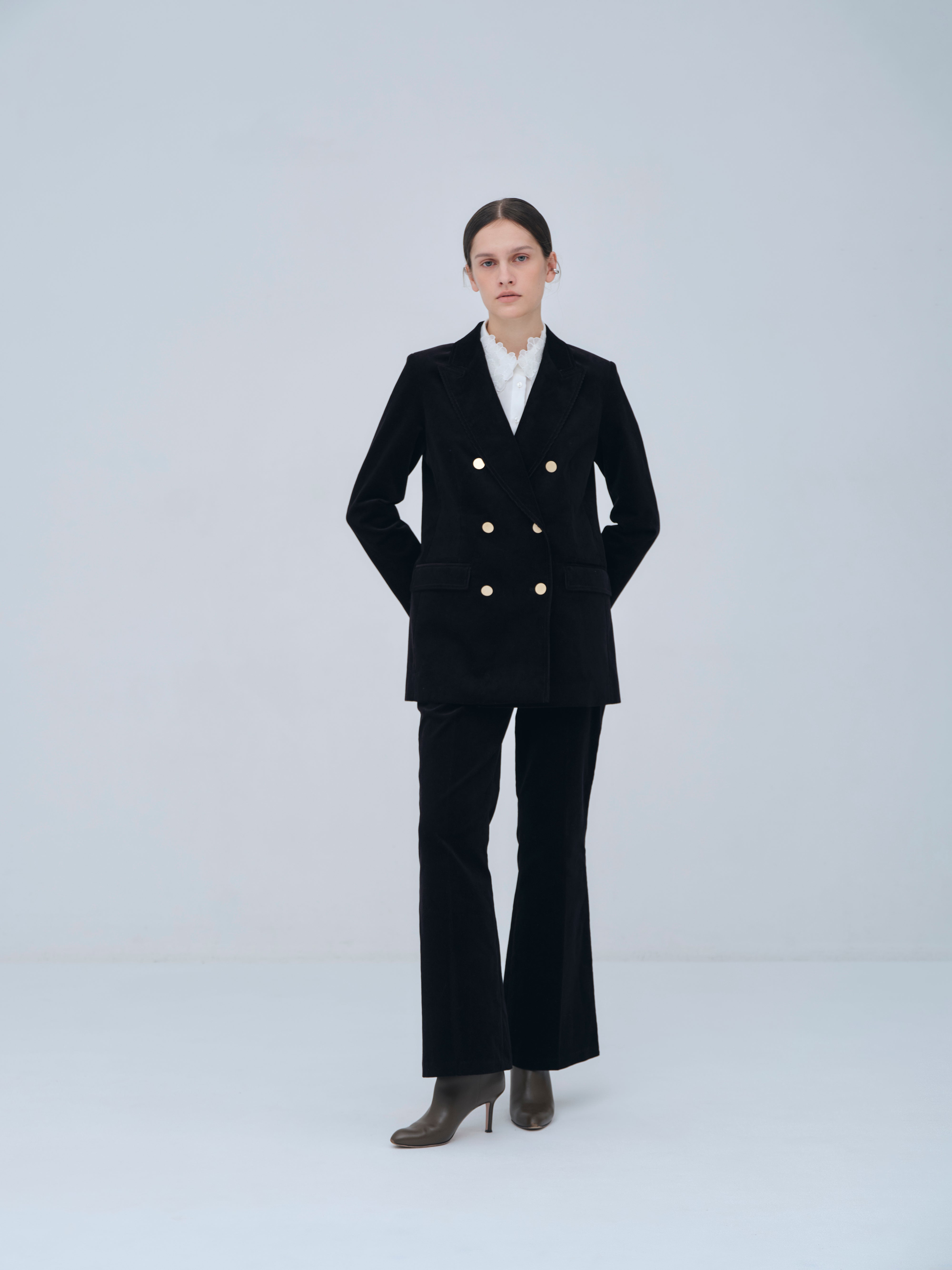Back Vents Corduroy Flare Pants