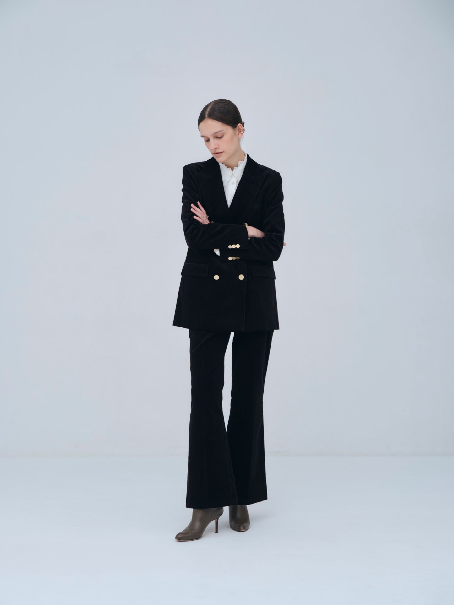 Back Vents Corduroy Flare Pants