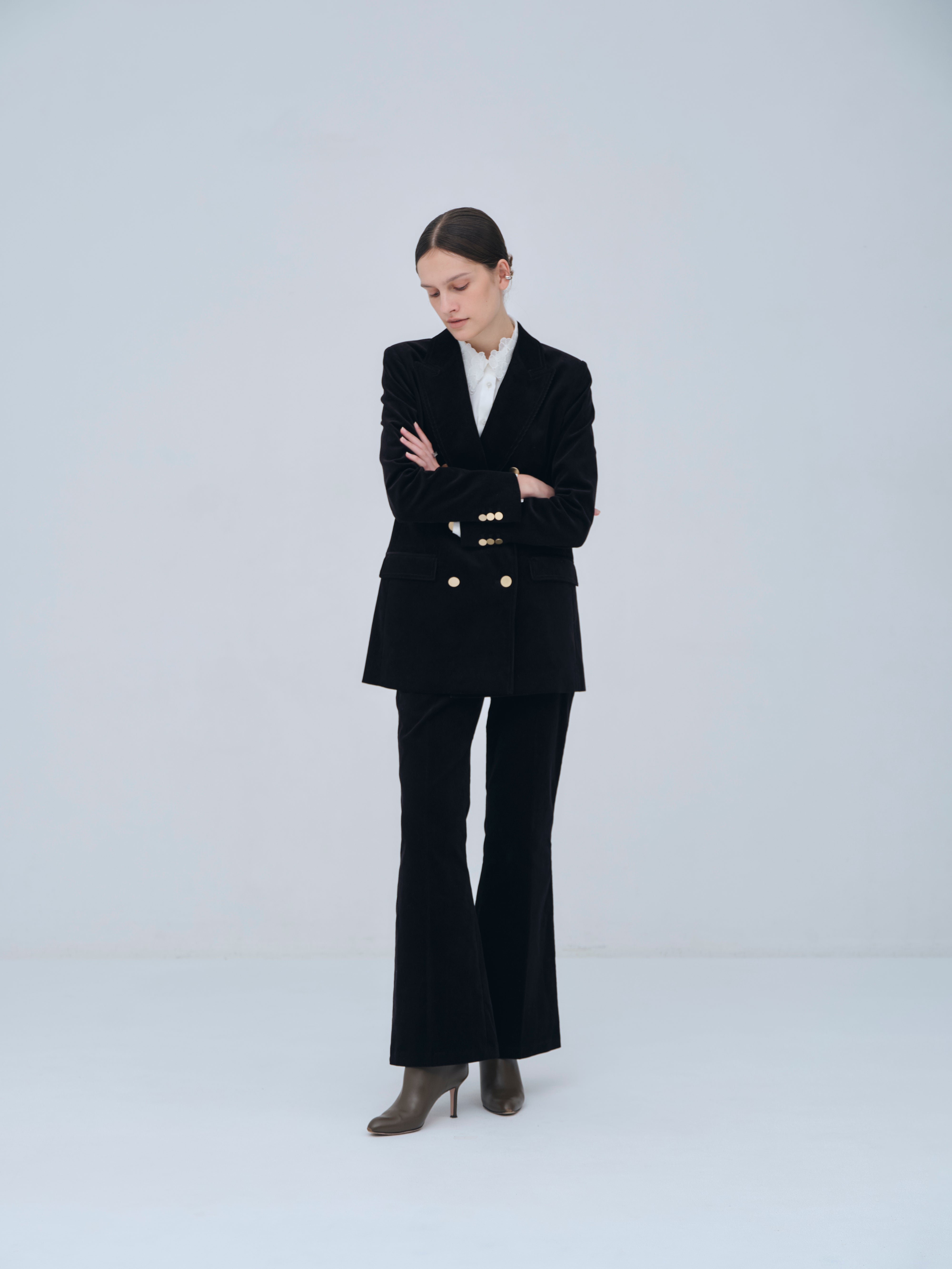 Back Vents Corduroy Flare Pants