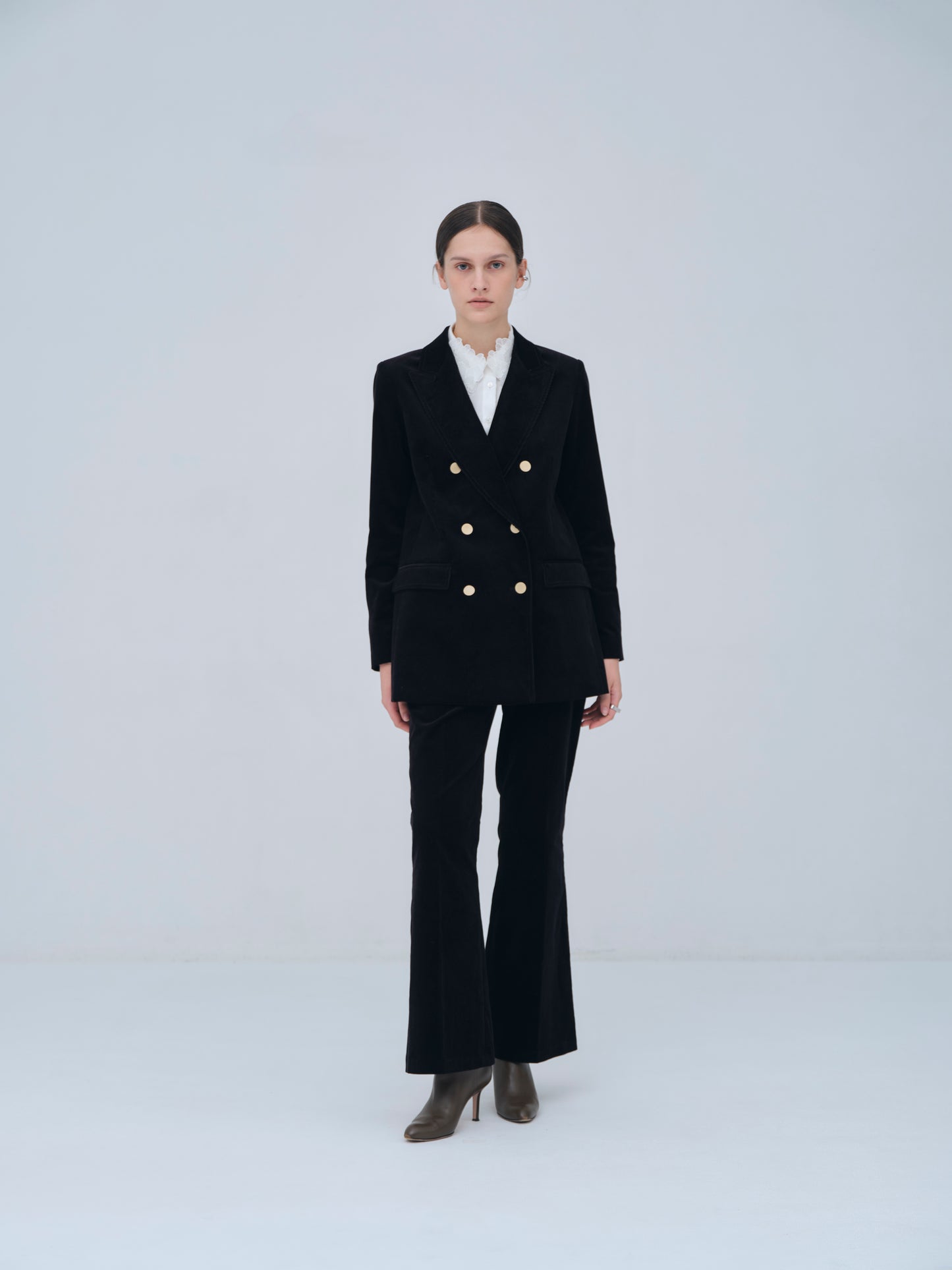 Back Vents Corduroy Flare Pants