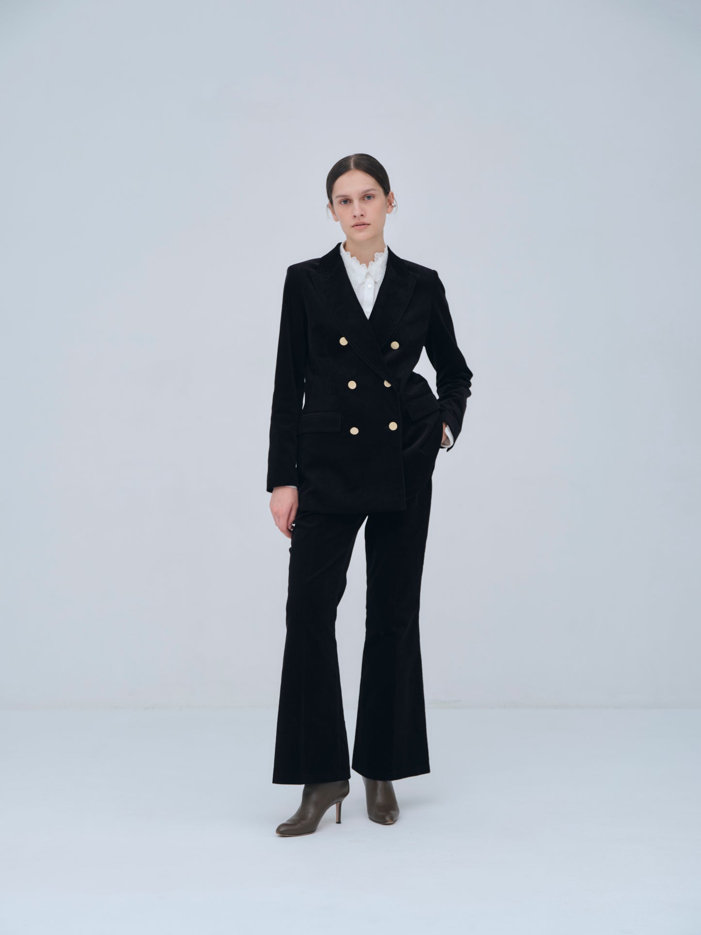 Back Vents Corduroy Flare Pants