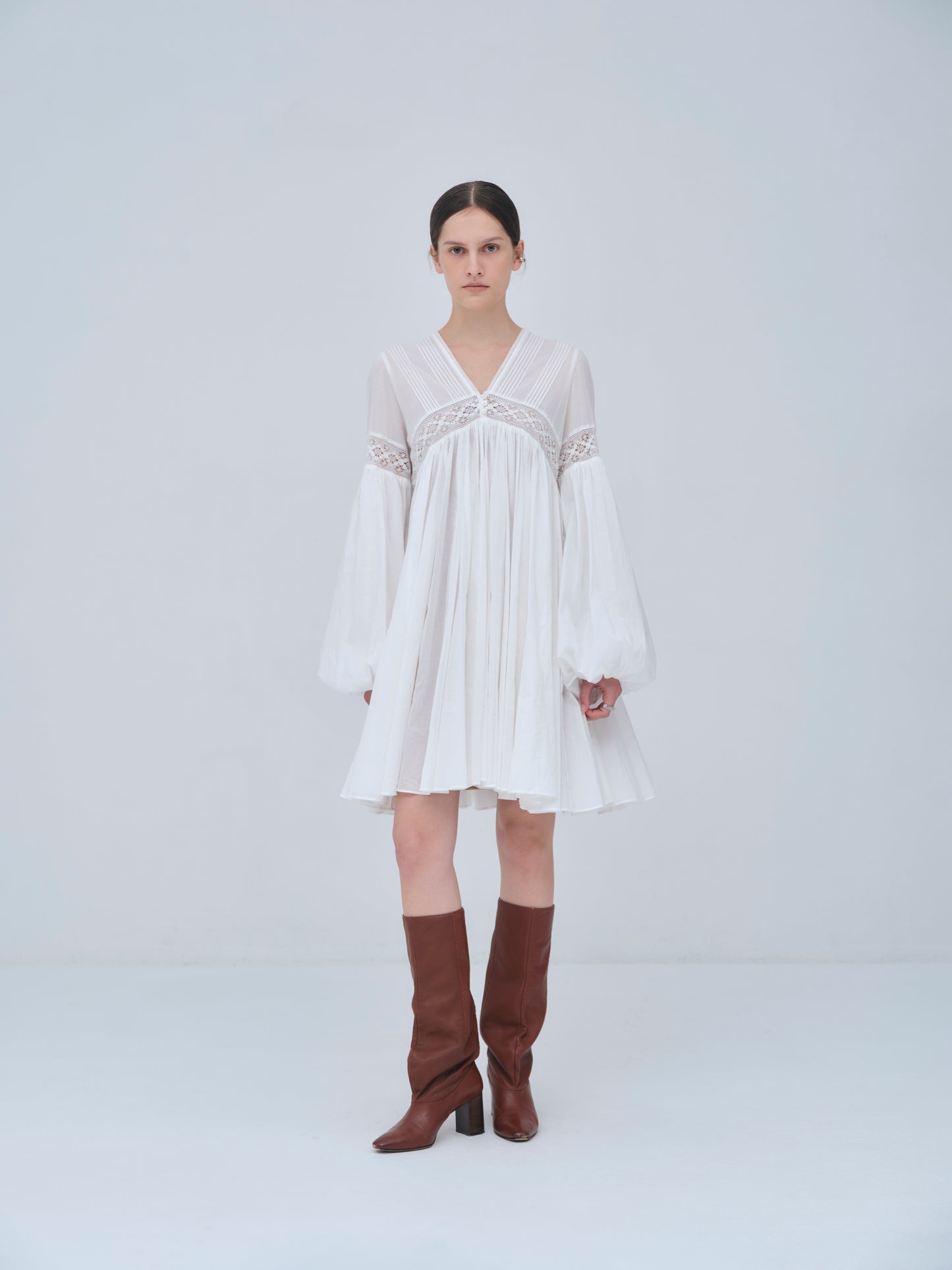 Yoke Lace Volume Dress