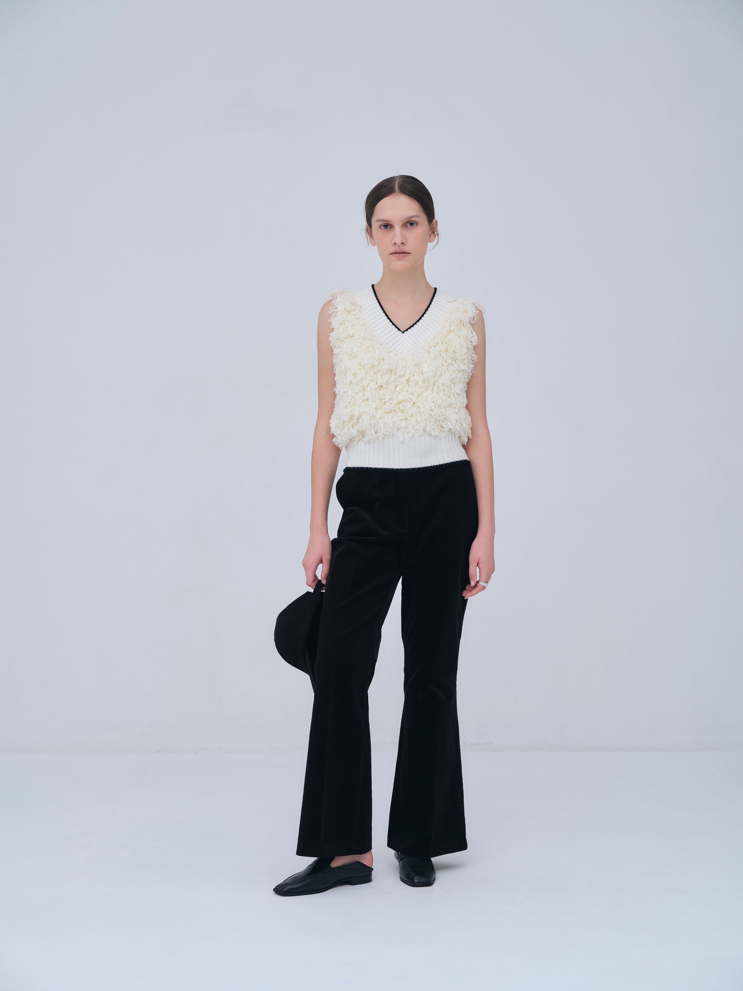 Back Vents Corduroy Flare Pants
