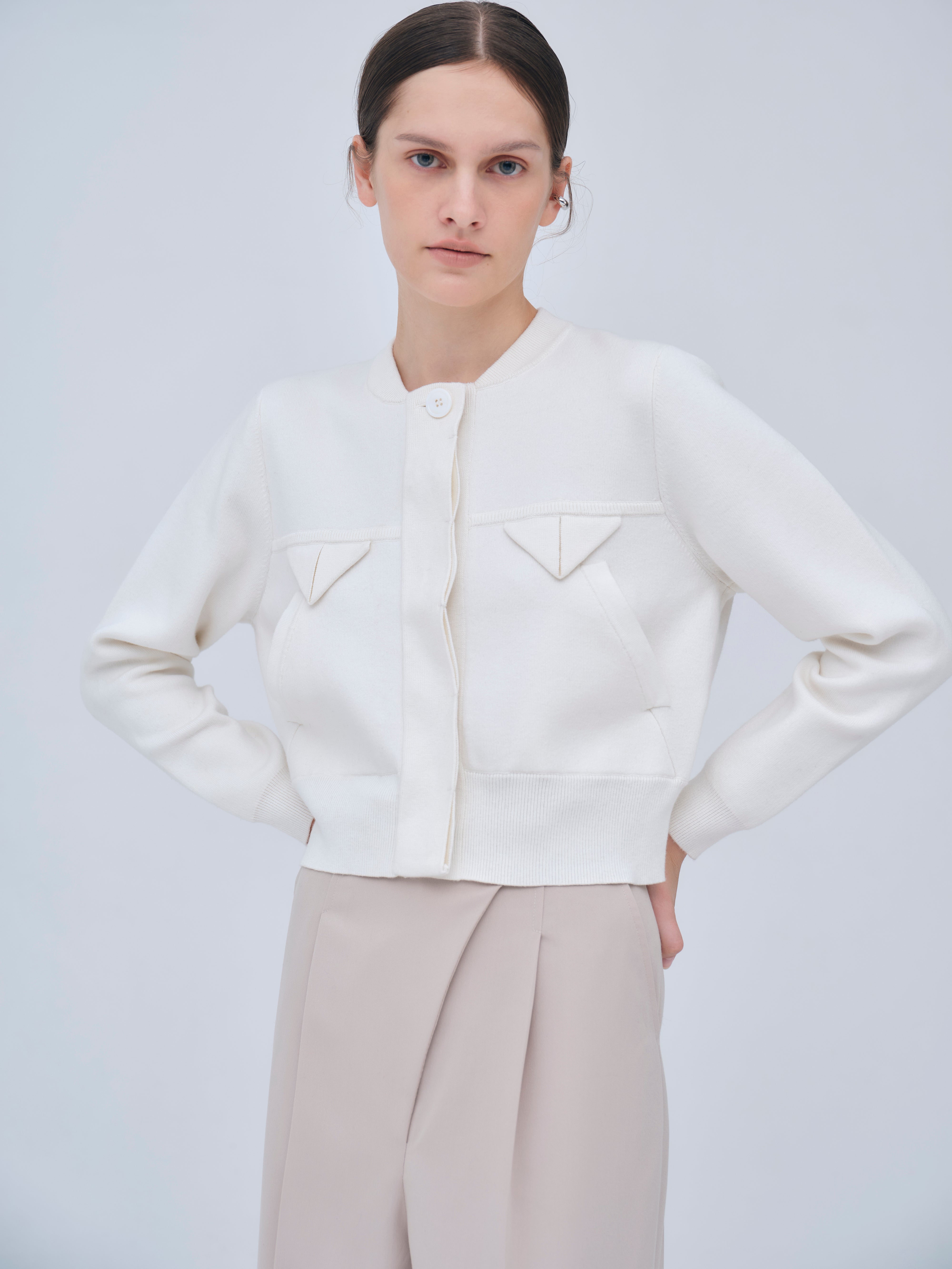 Compact Knit Cashmere Blouson