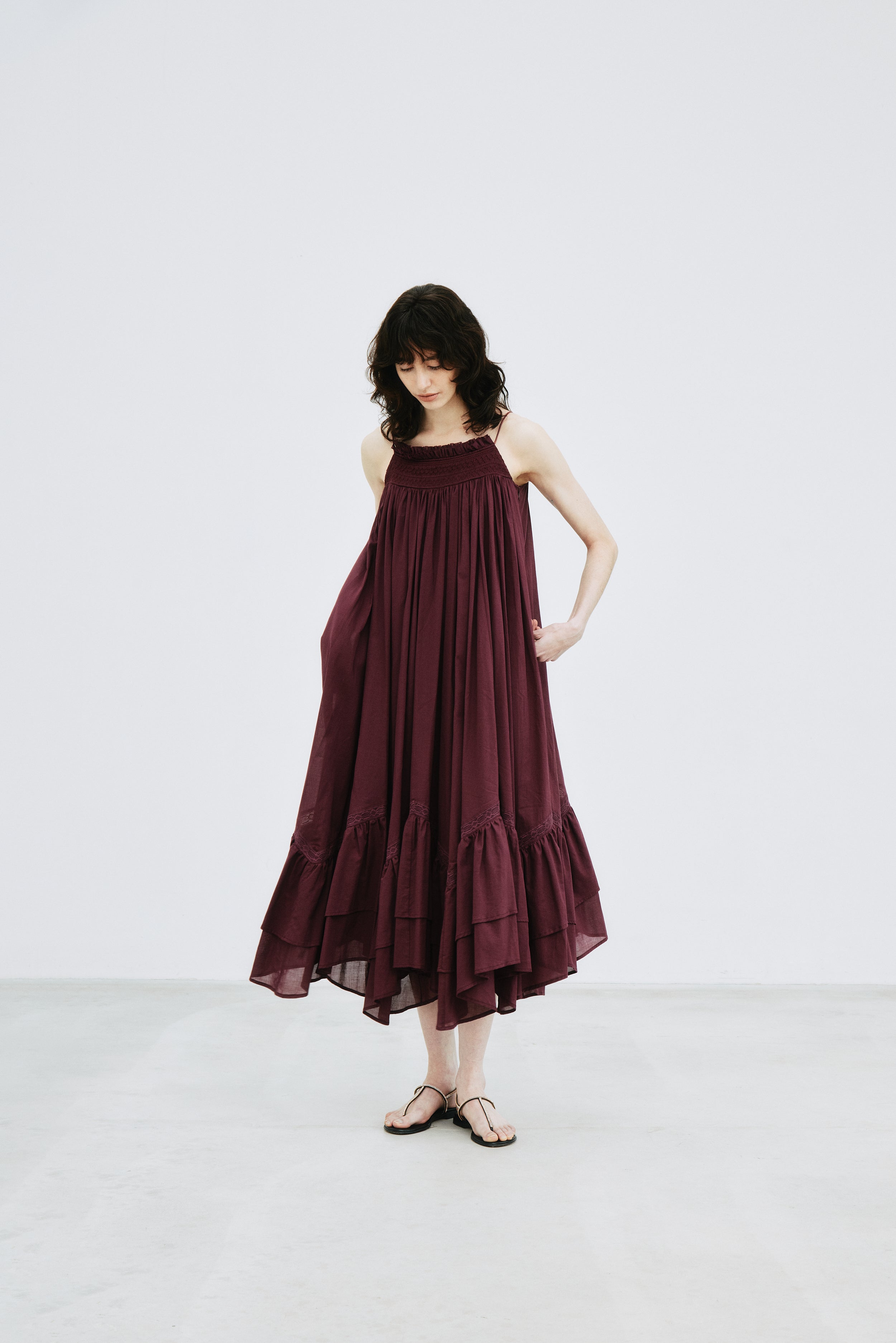Smocking Lace Volume Dress