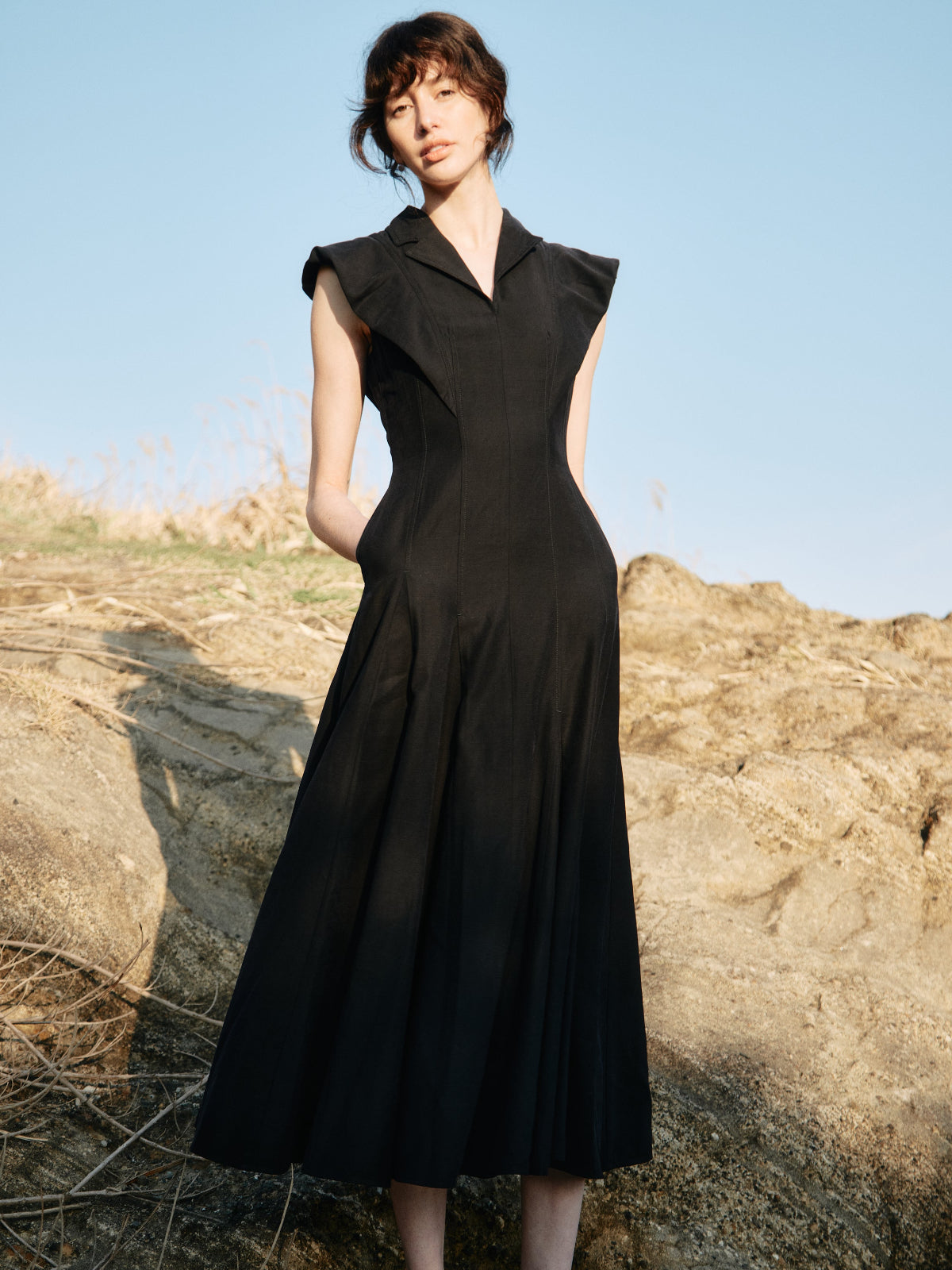 Panel Flare Shirt Dress