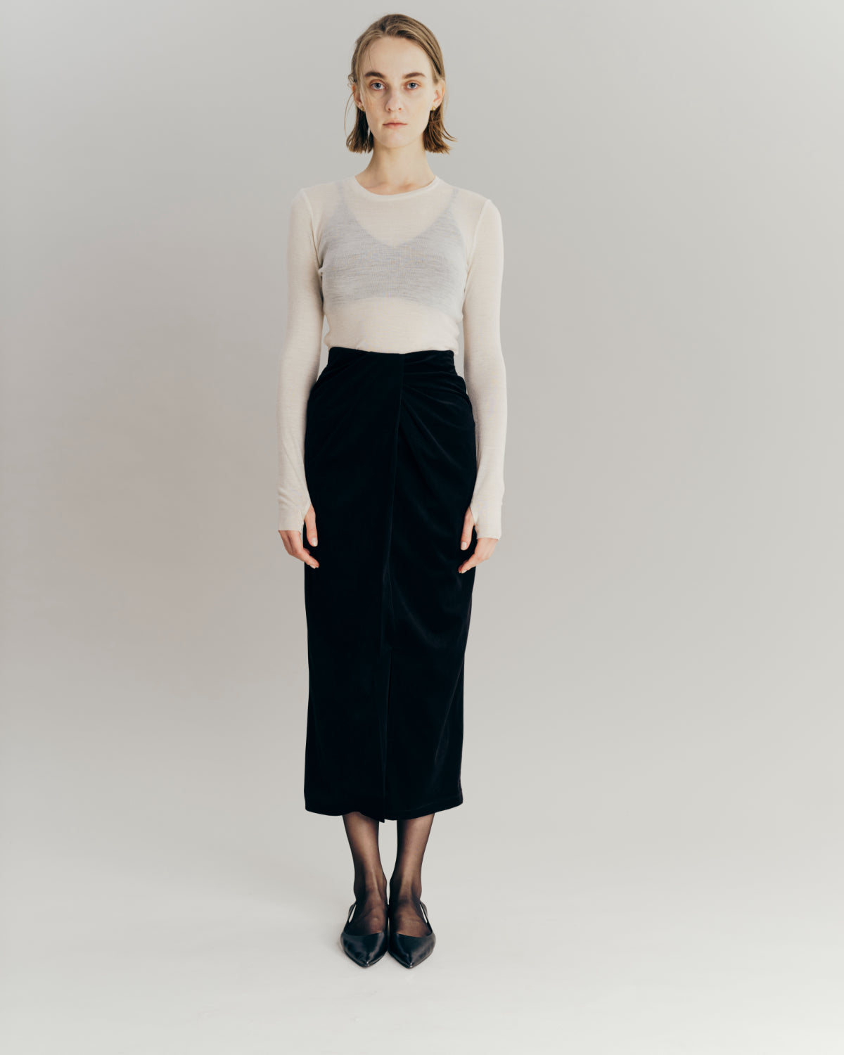 Velvet Pencil Skirt