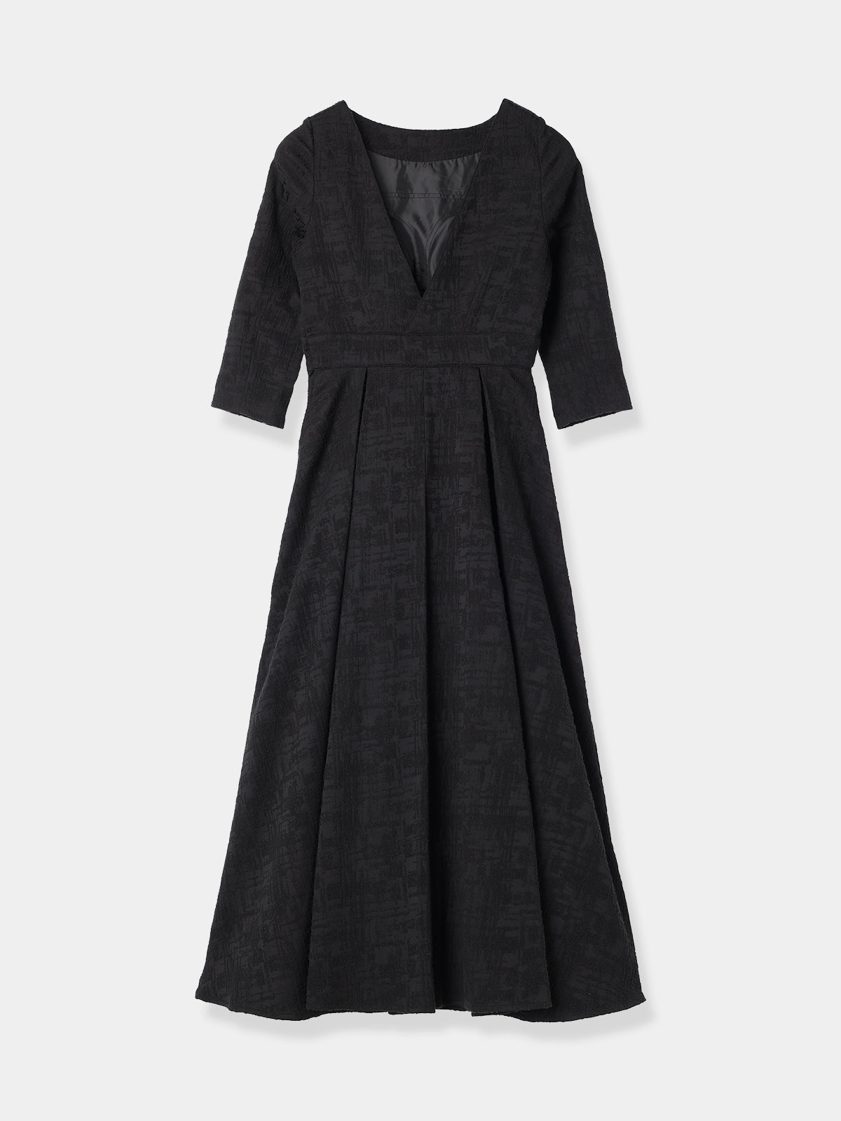 Tuck drape Jacquard Dress