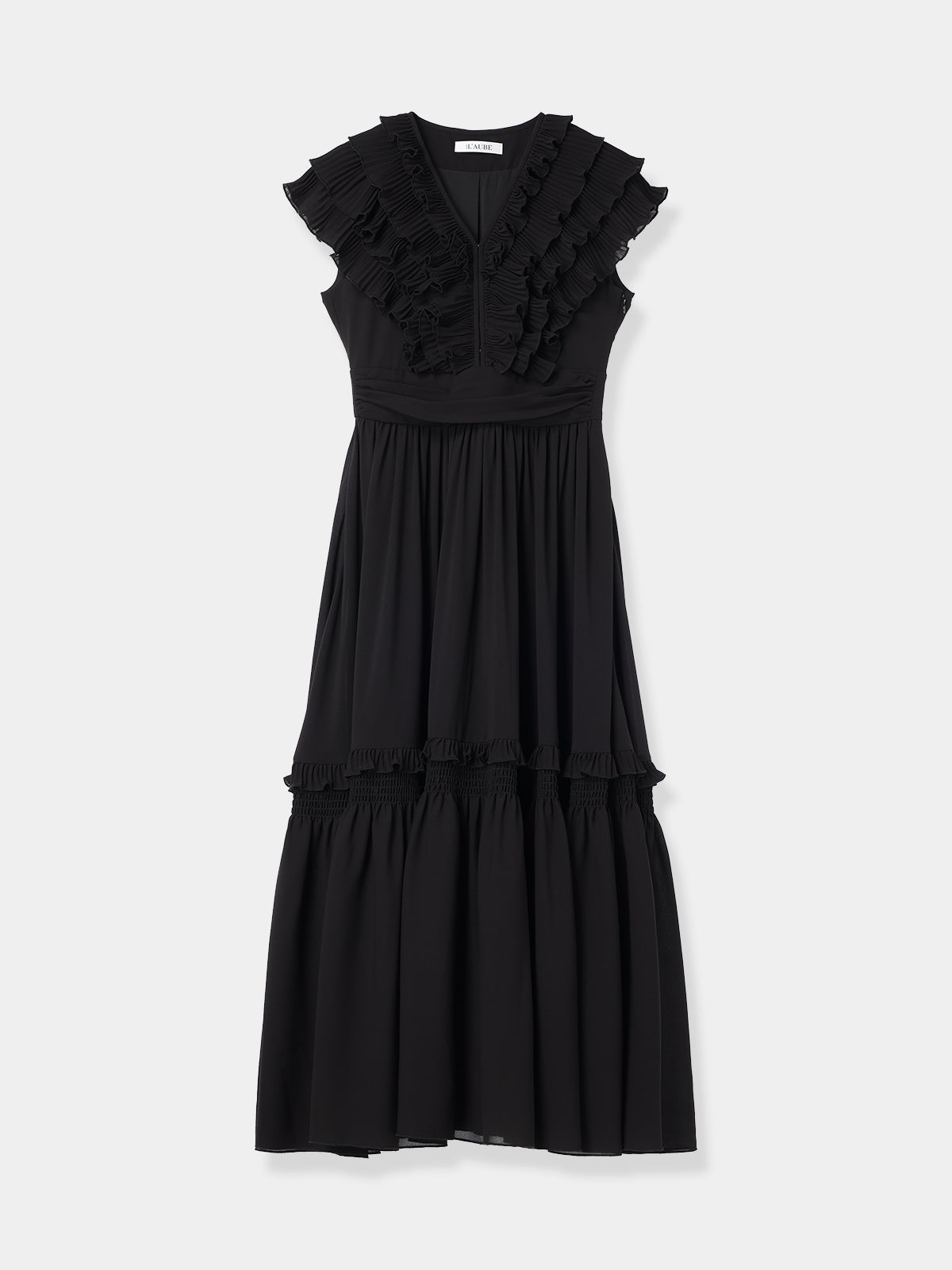 Pleats collar Chiffon Dress