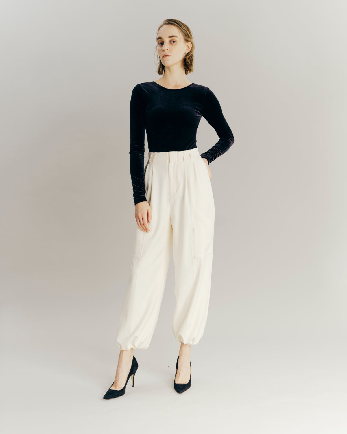Velours Back open Body suit