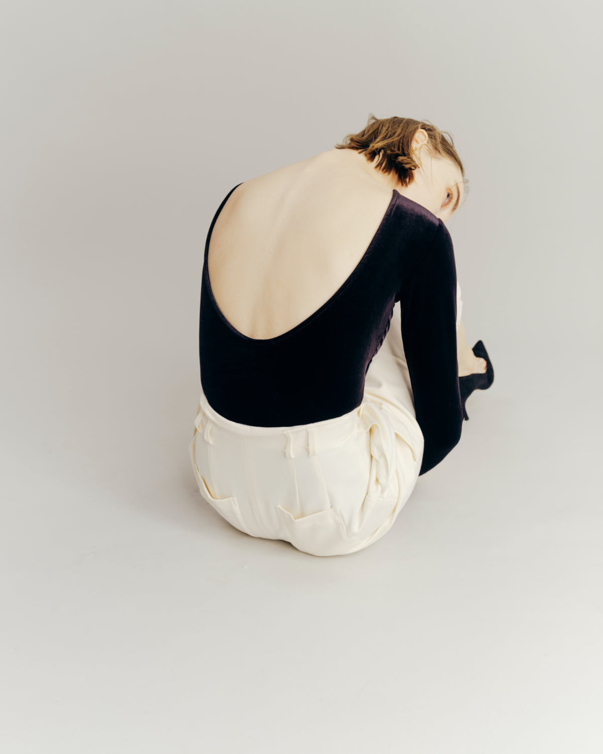 Velours Back open Body suit