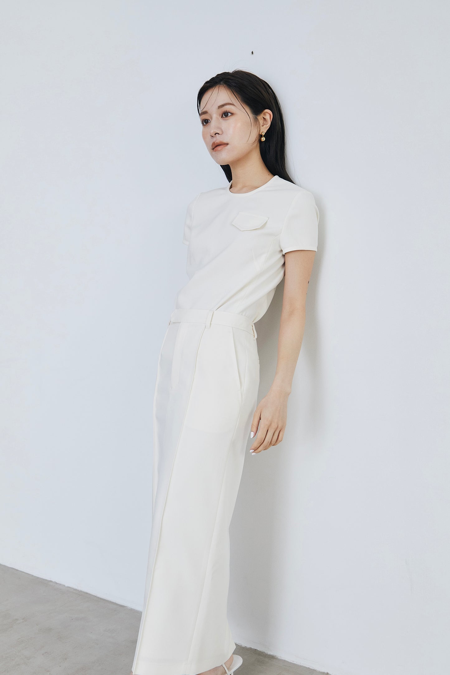 Crew neck compact Blouse