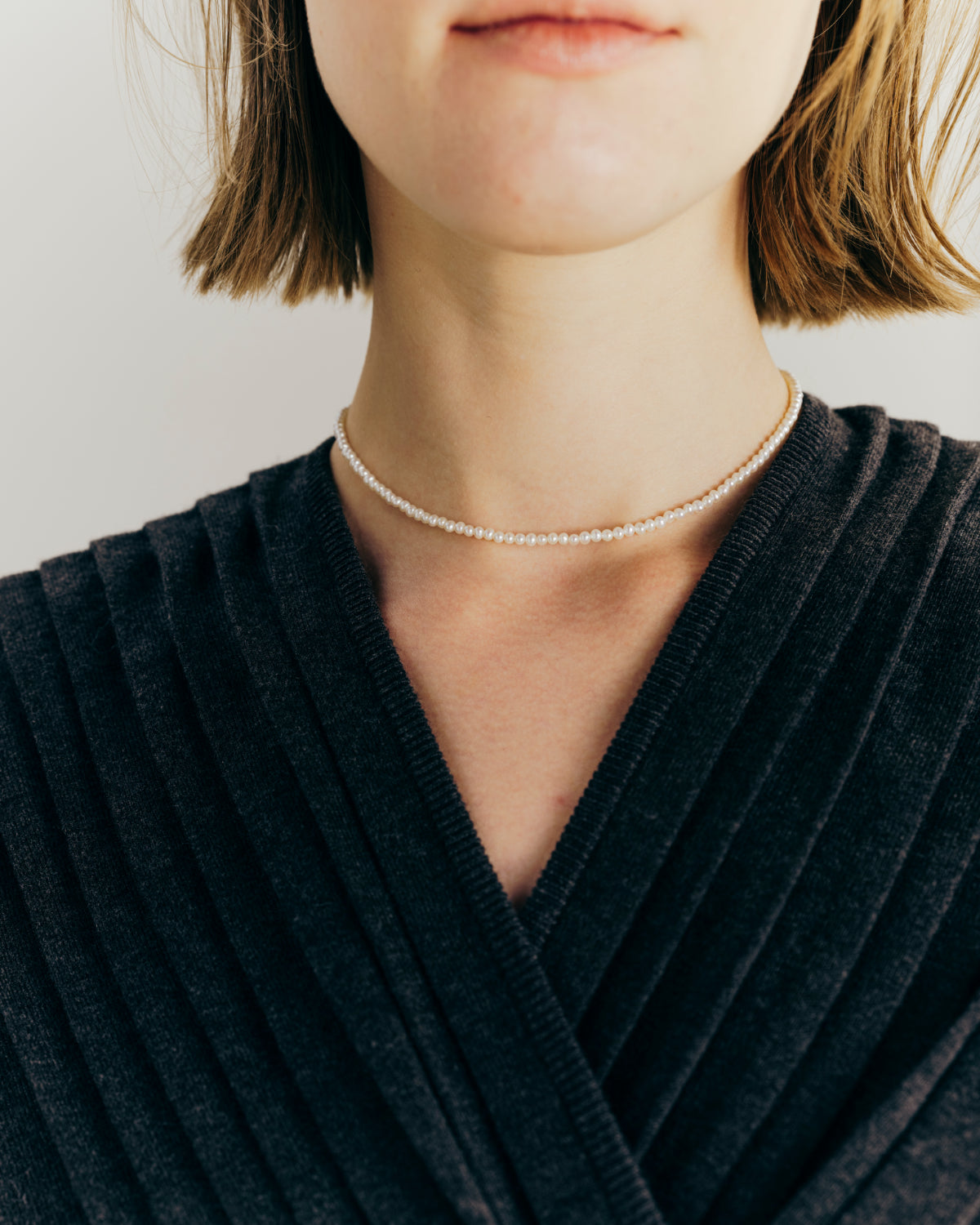 Pleats Cache-coeur Knit Tops