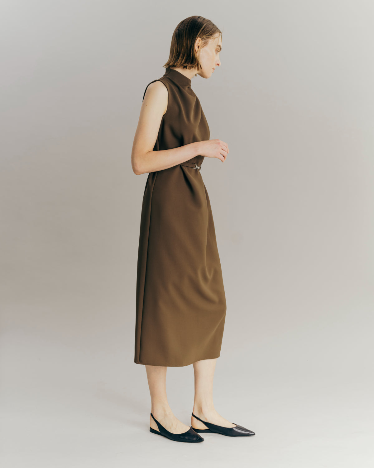 Belted Drape Dress