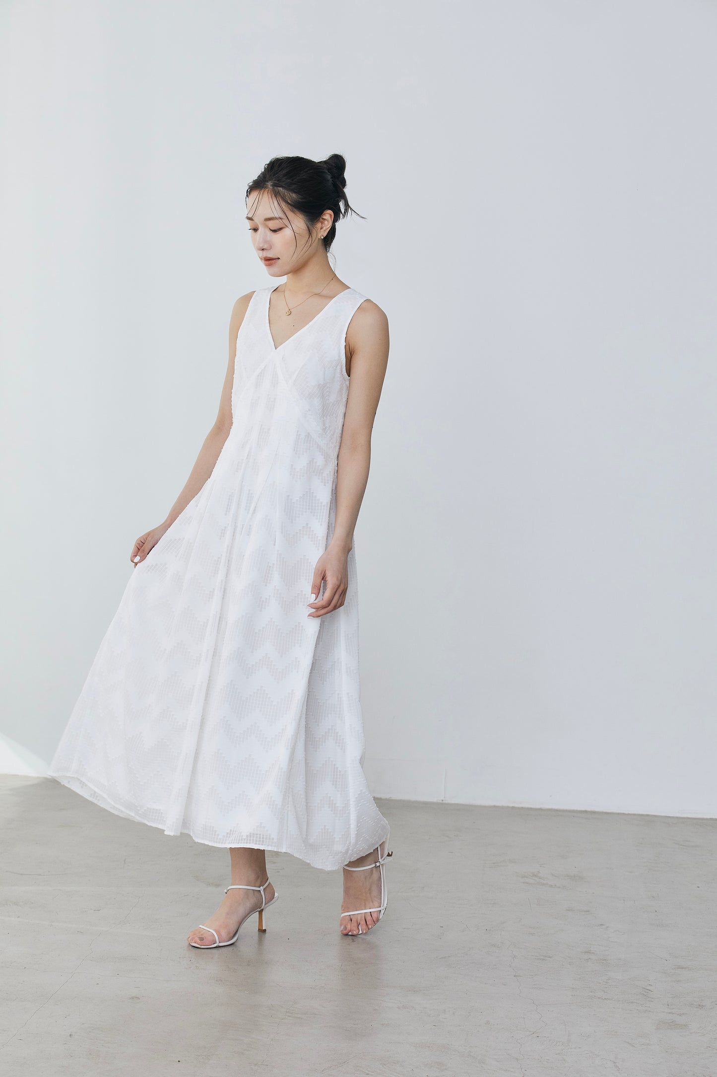 Cut jacquard sheer Dress