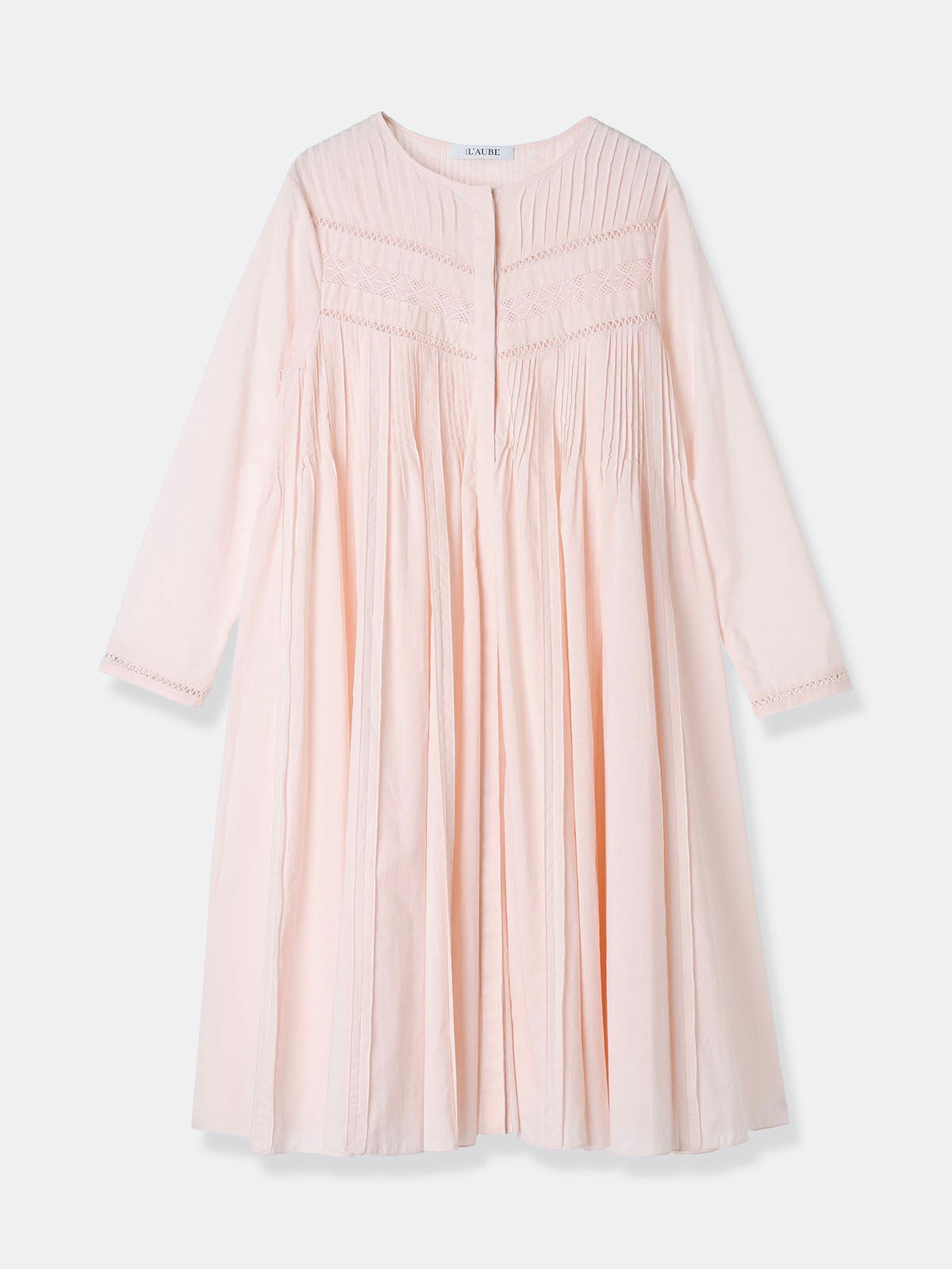 Pin-tuck Lace Mini Dress