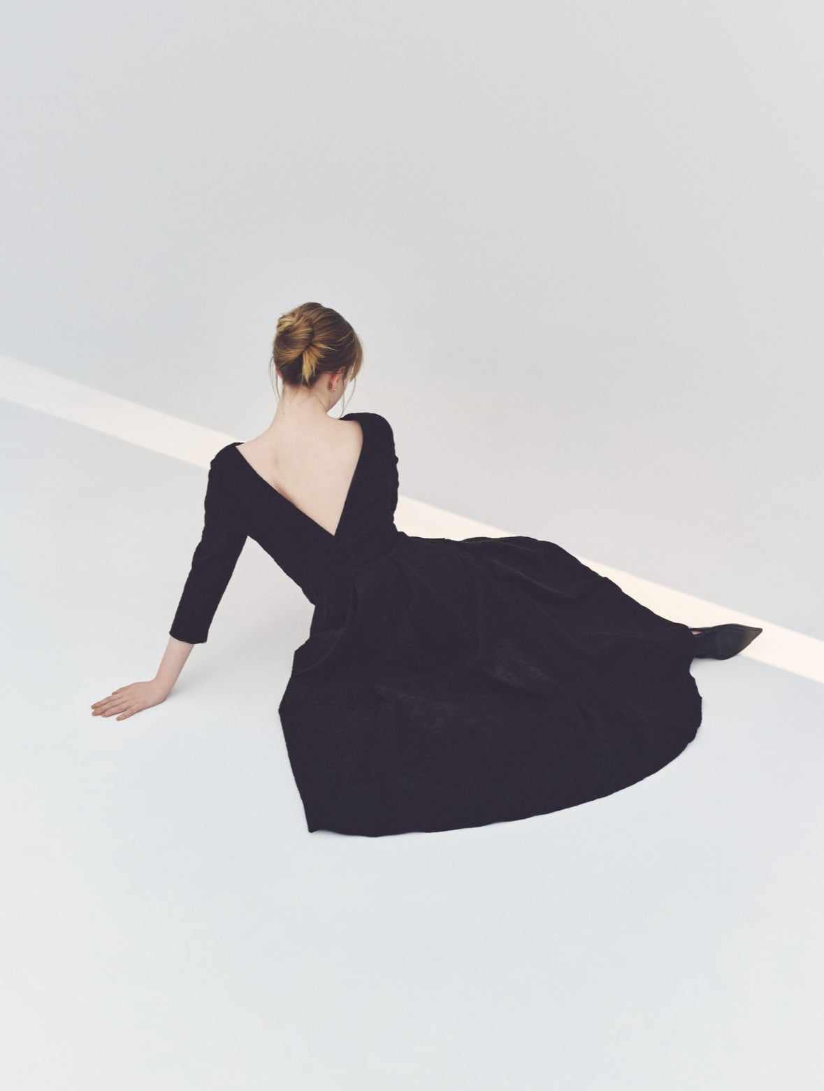 Tuck drape Jacquard Dress