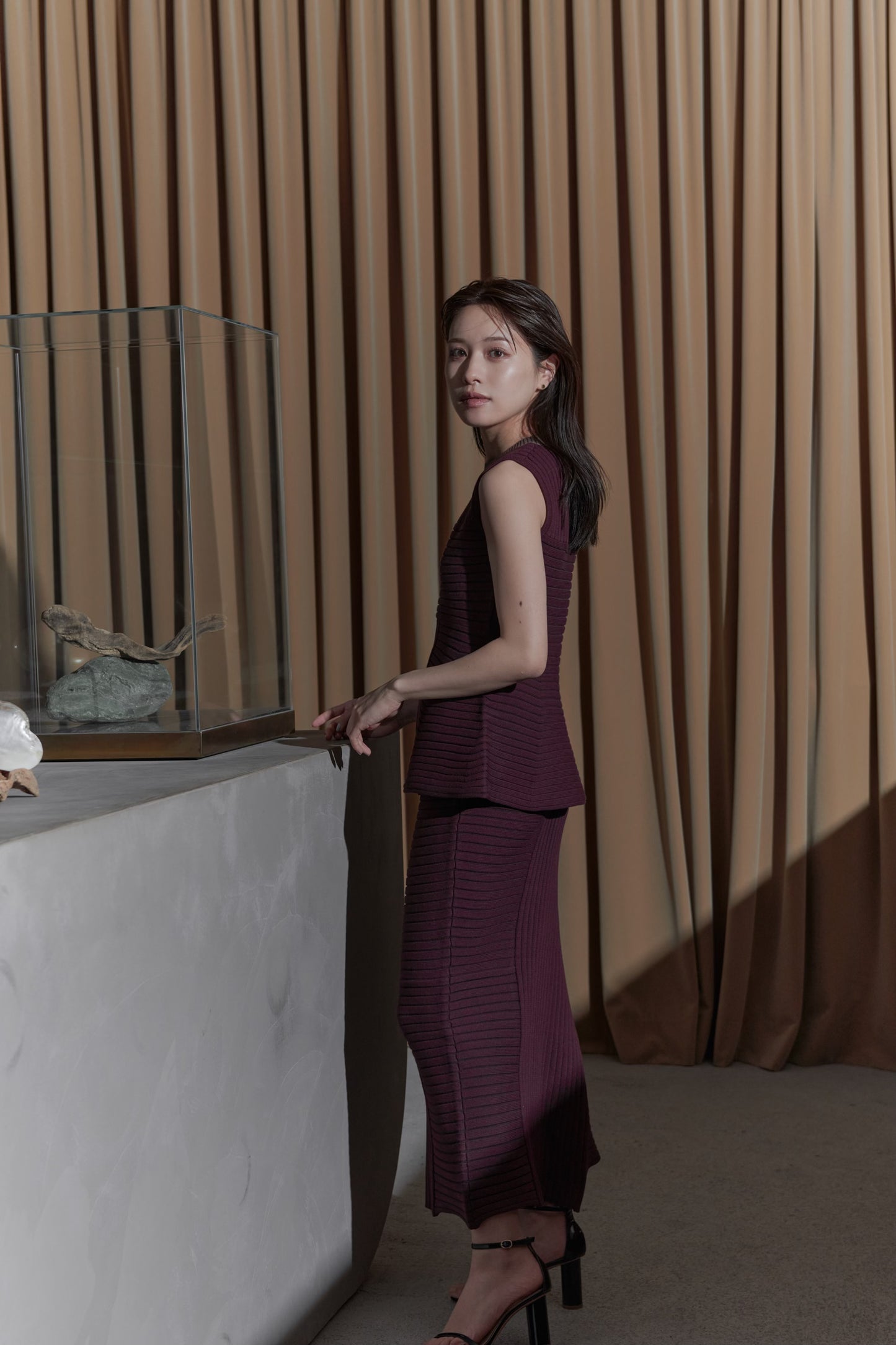 Panel Rib Knit Skirt