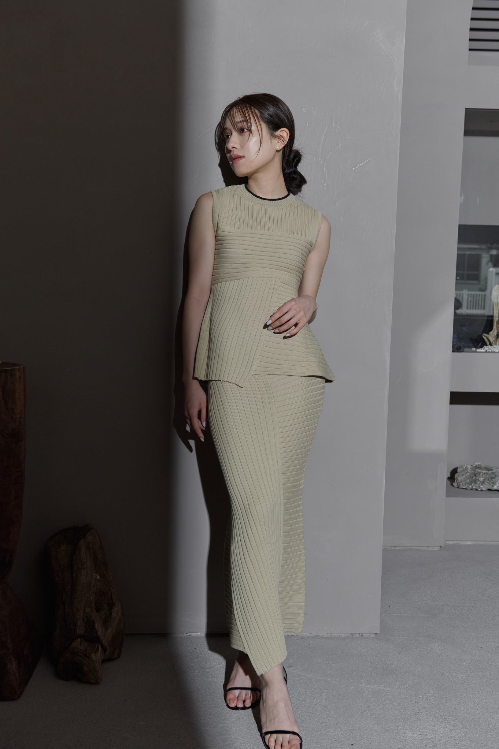 Panel rib knit tops