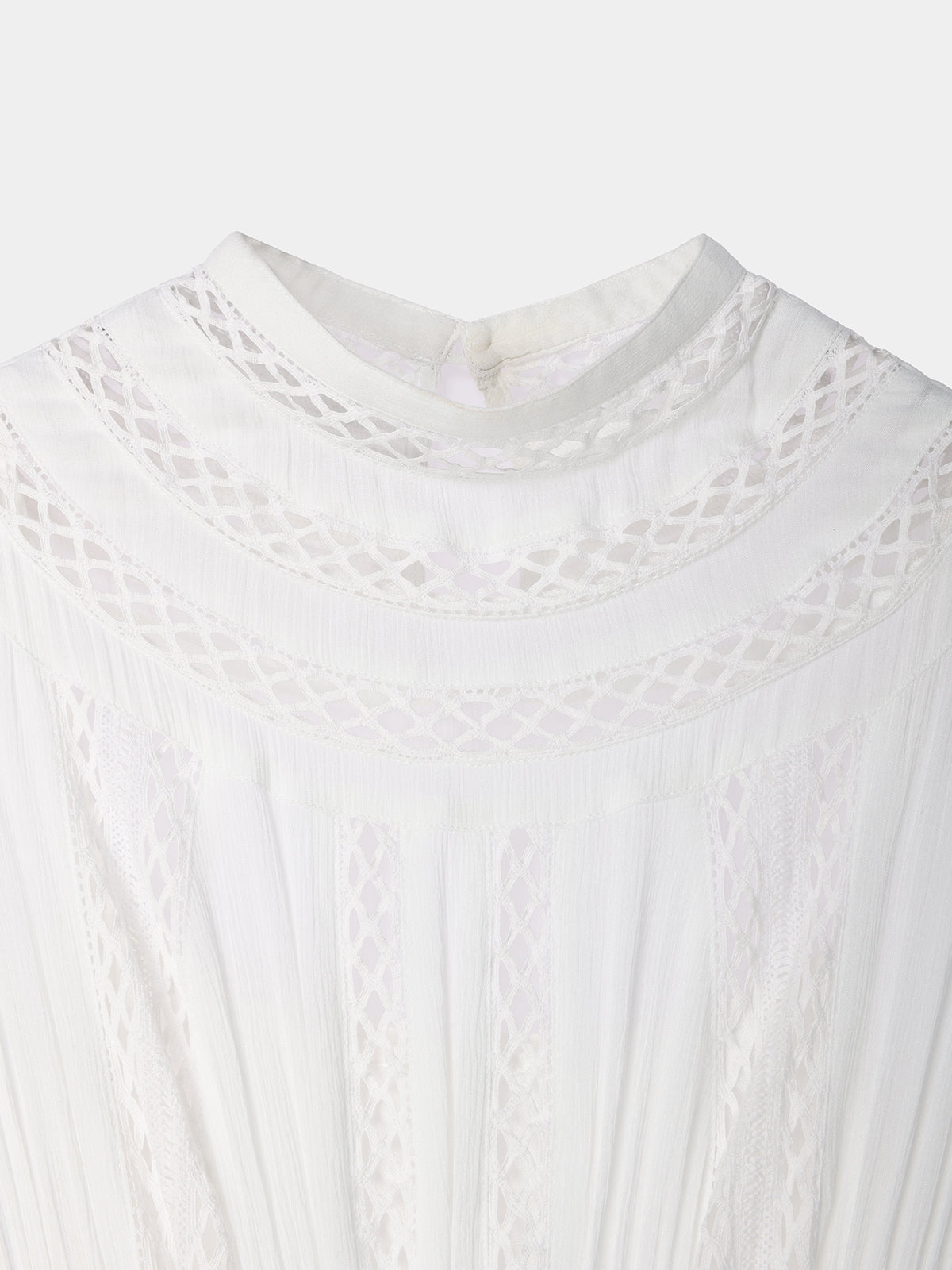 Yoke lace tiered dress