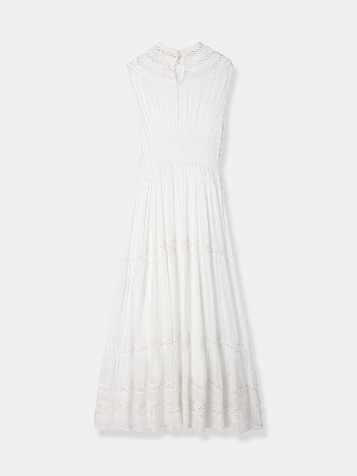 Yoke lace tiered dress