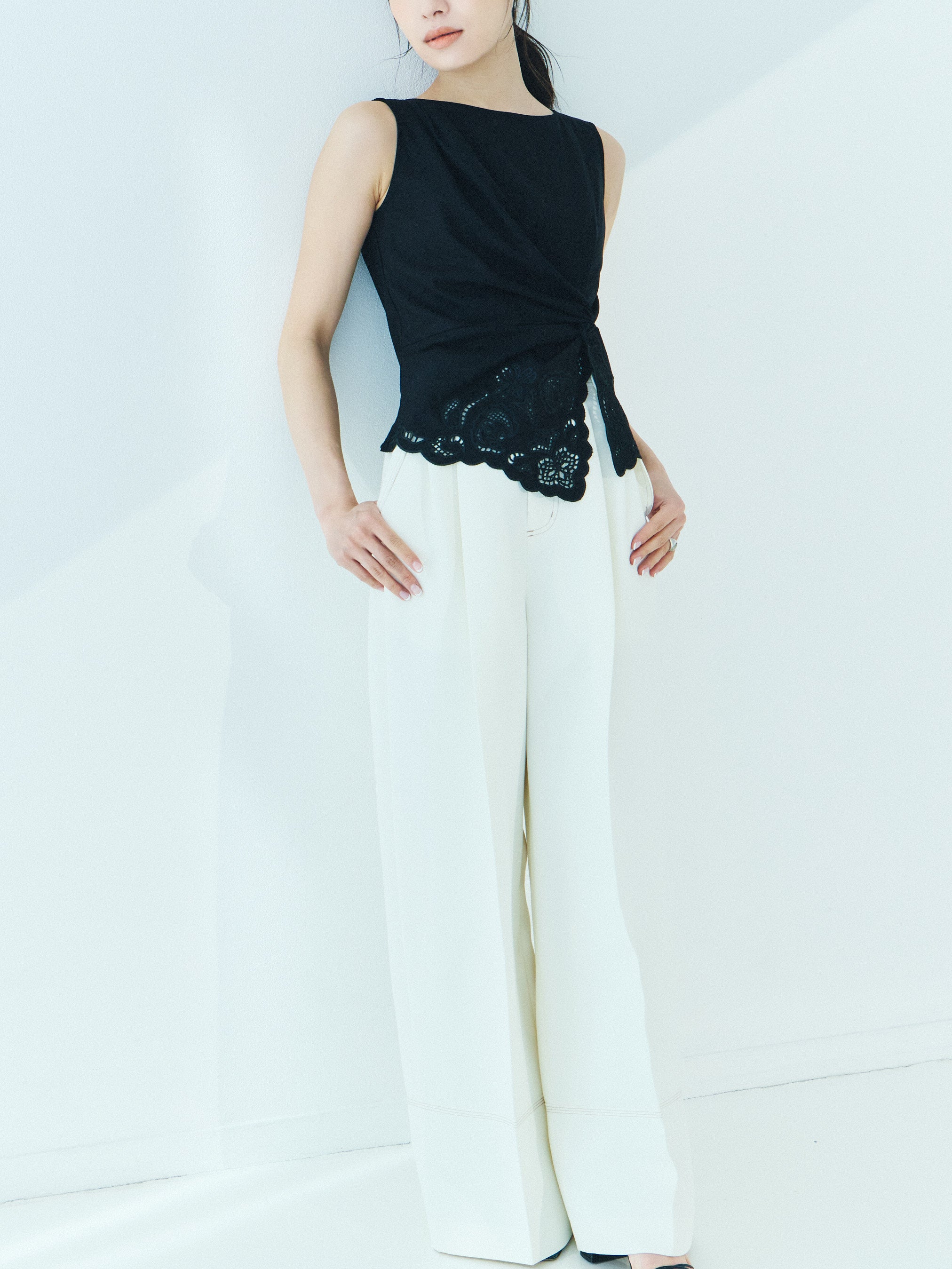 Orchid Cutwork Twist Top