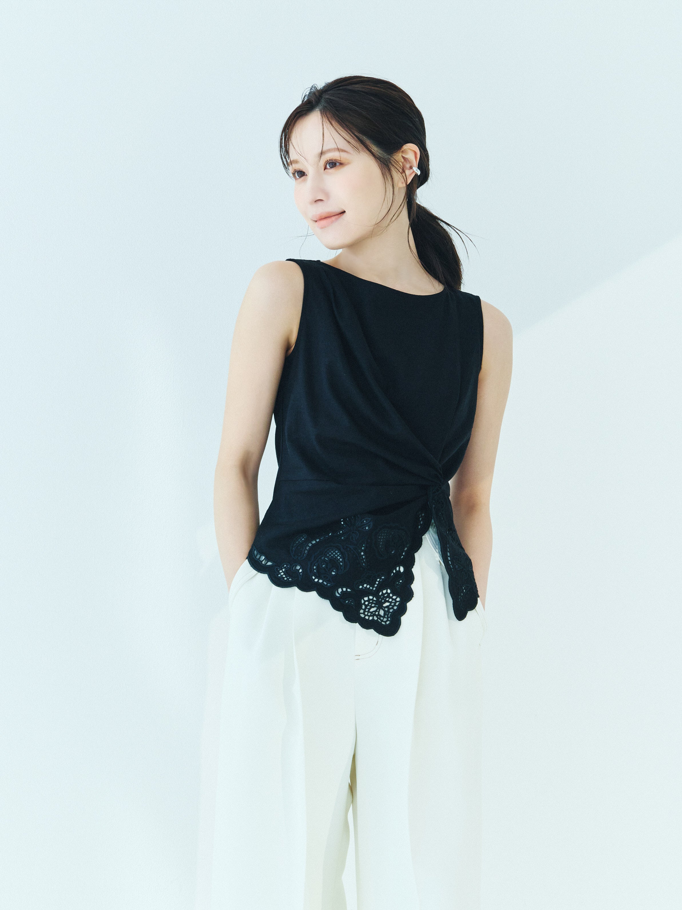 Orchid Cutwork Twist Top