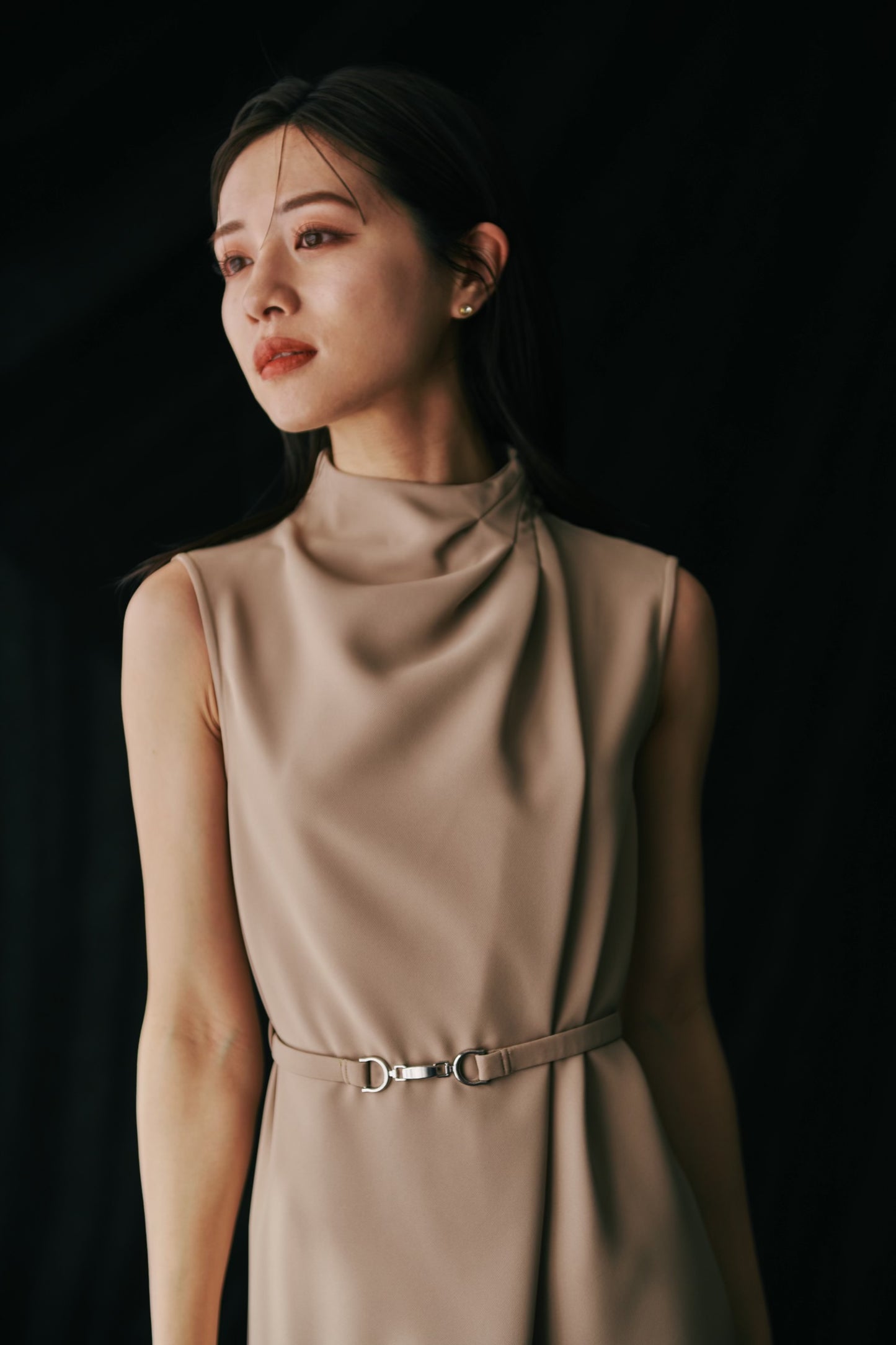 Belted Drape Dress