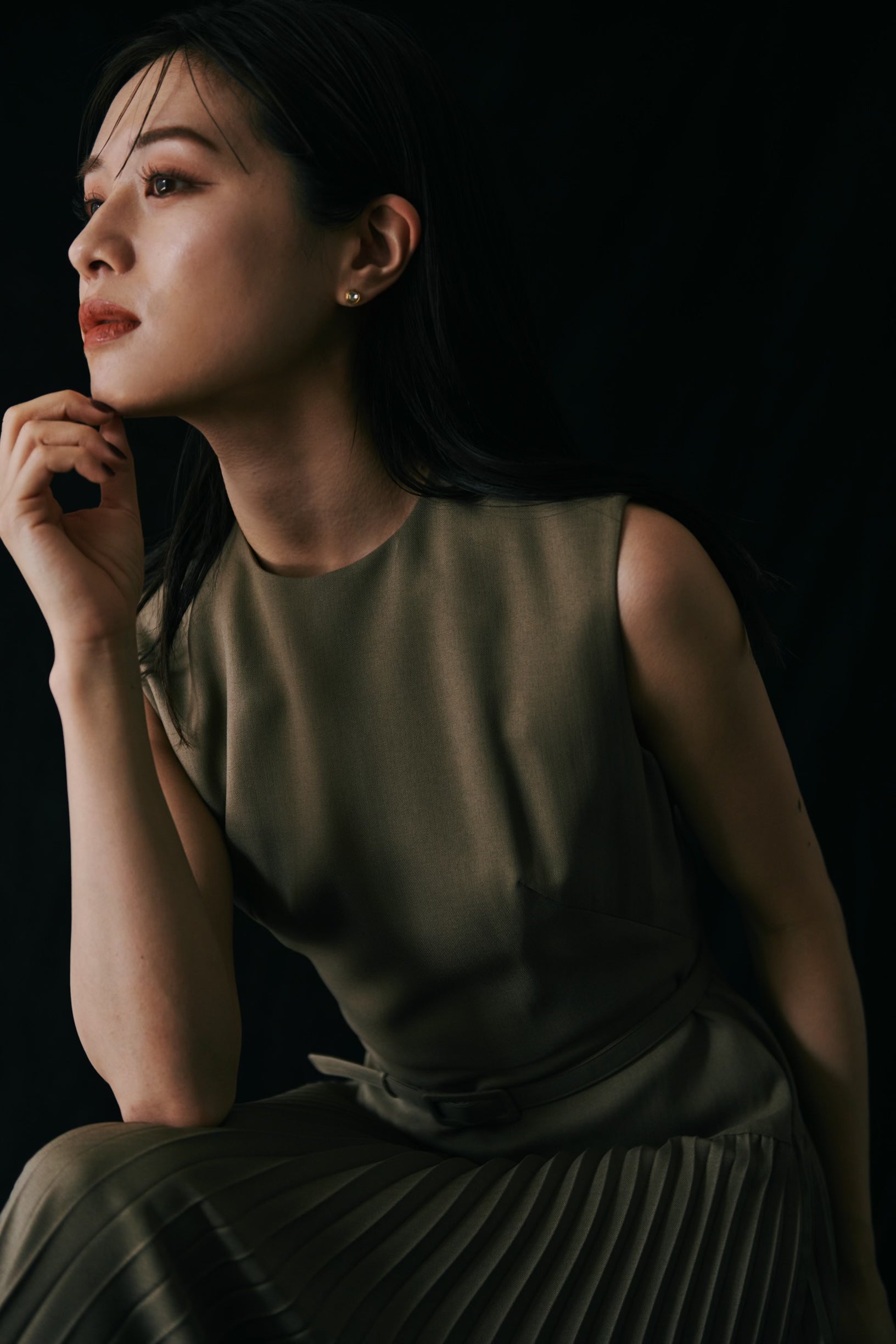 Belted Pleats Dress
