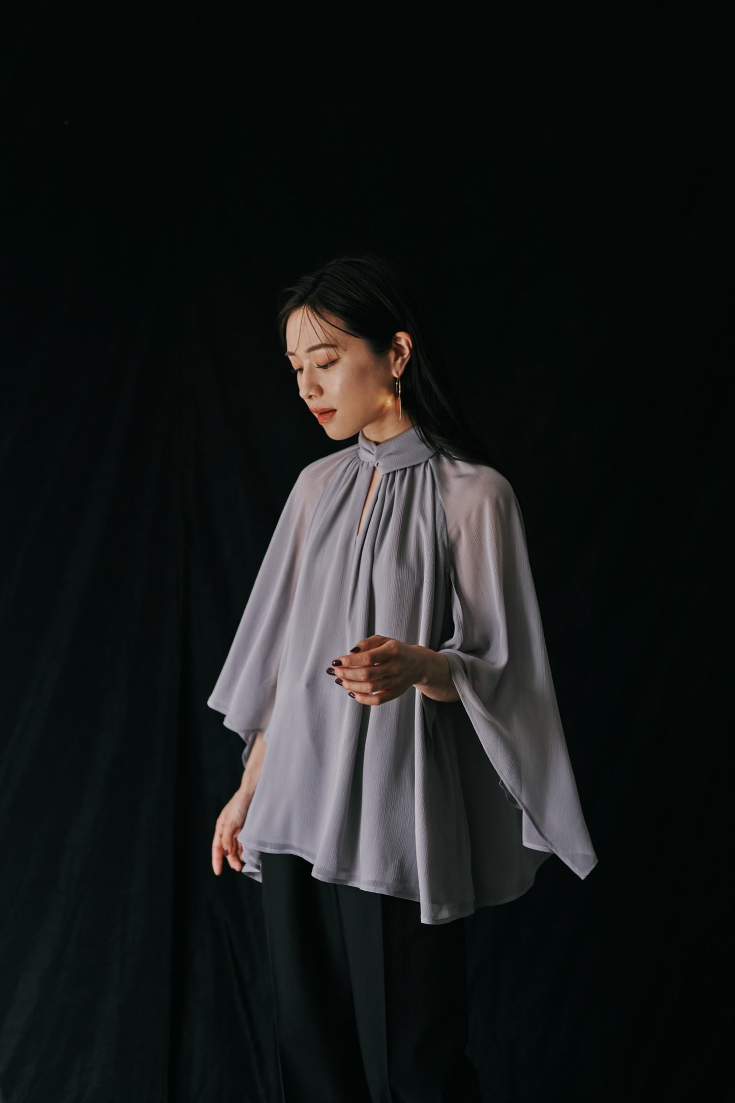 Cape sleeve Chiffon Blouse