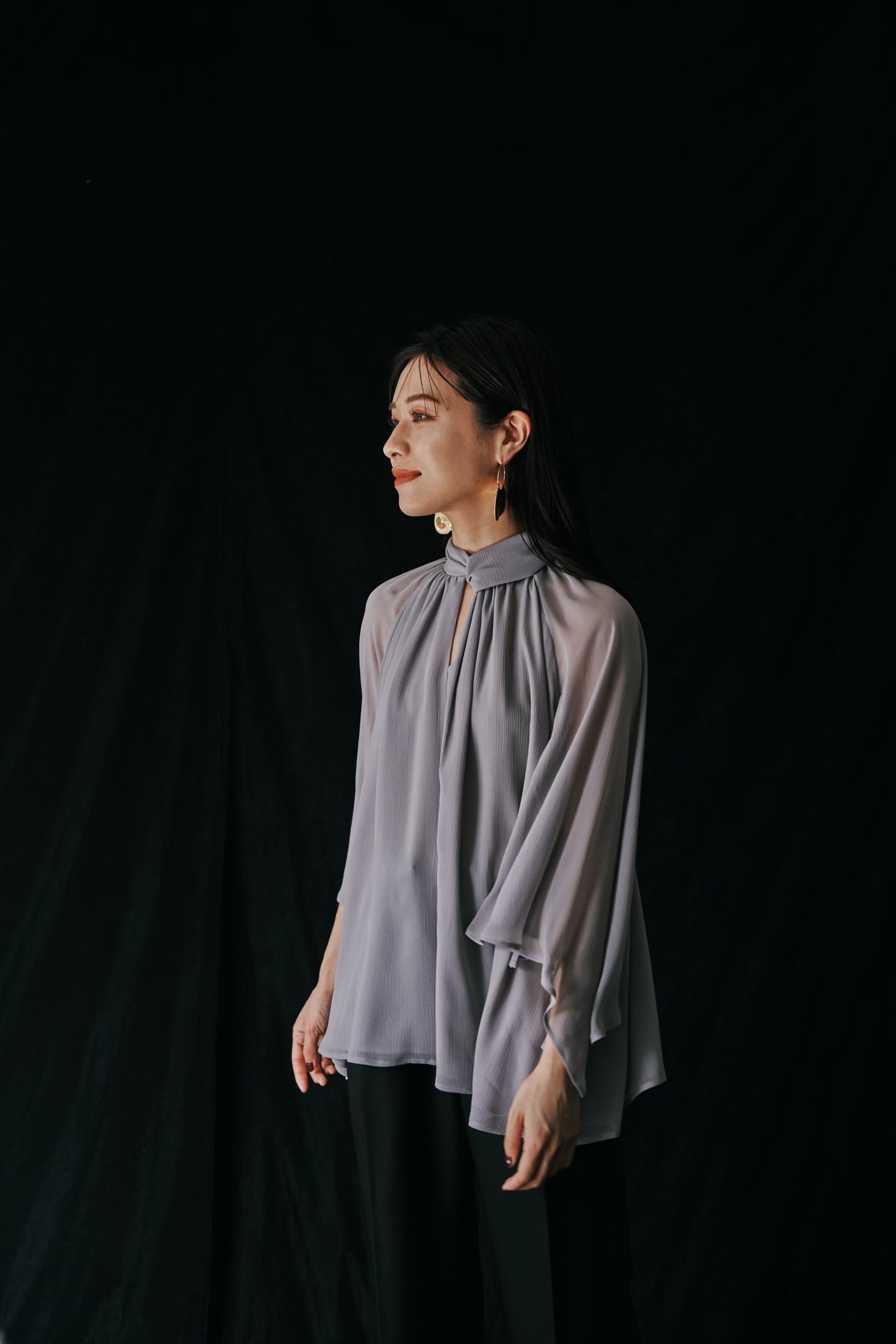 Cape sleeve Chiffon Blouse