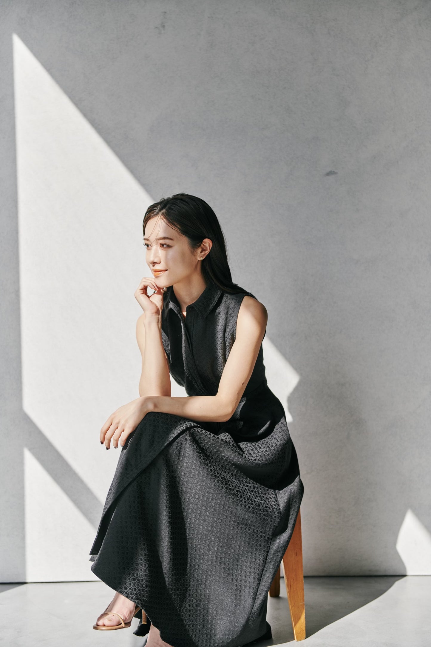 Belted Jacquard Dress