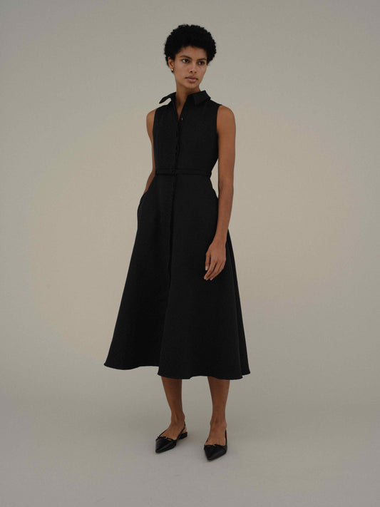 Belted Jacquard Dress