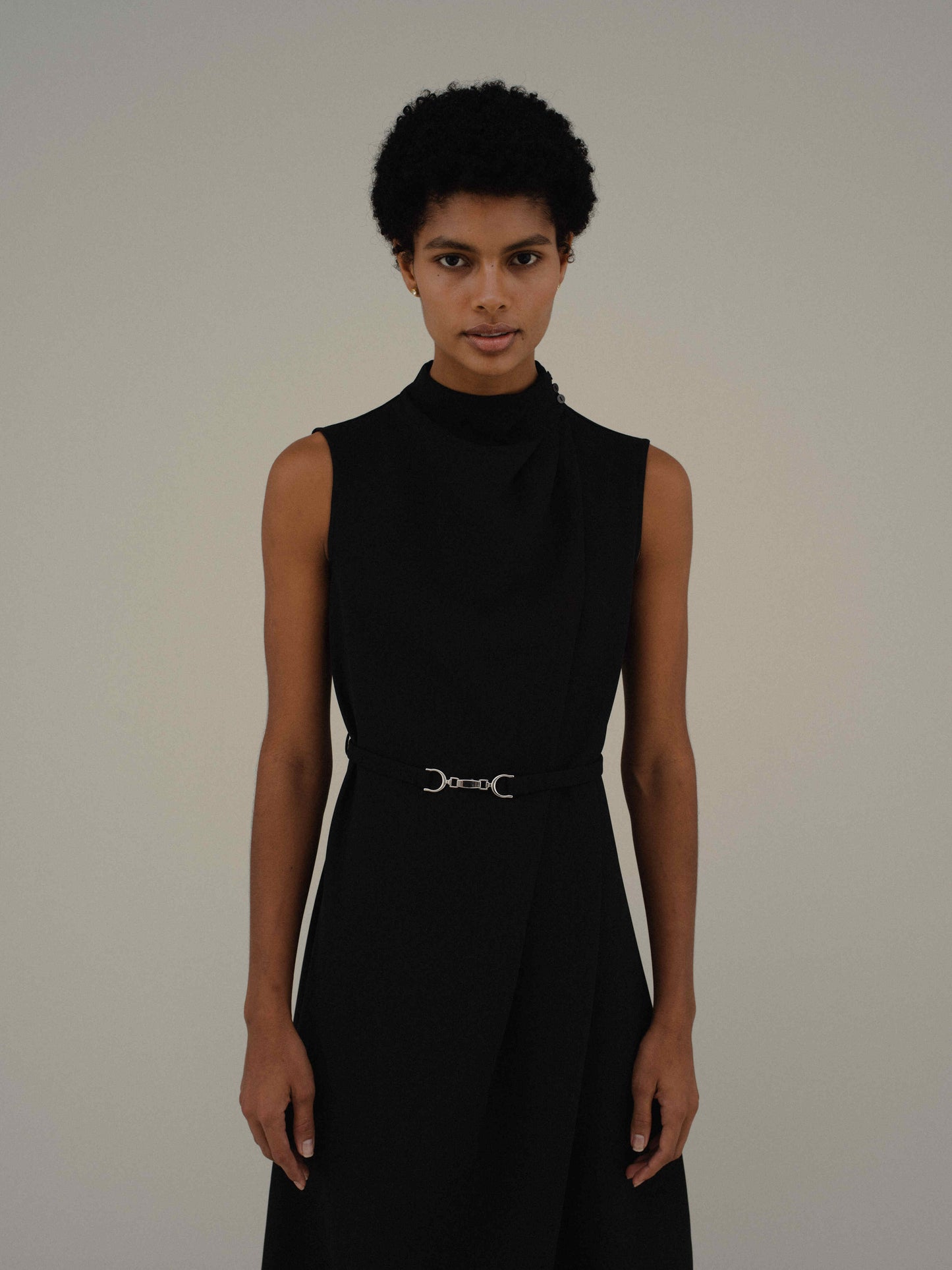 Belted Drape Dress