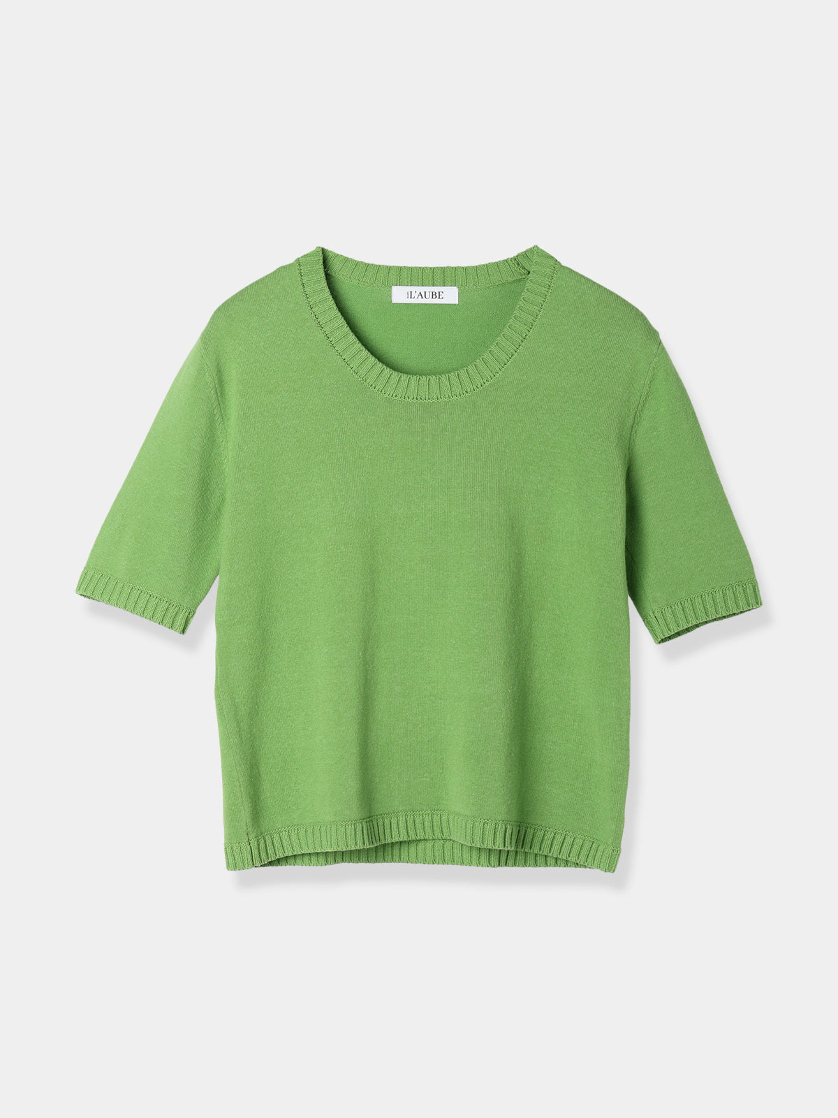 ローブブラン Crew neck Knit pullover ピスタチオ - 半袖