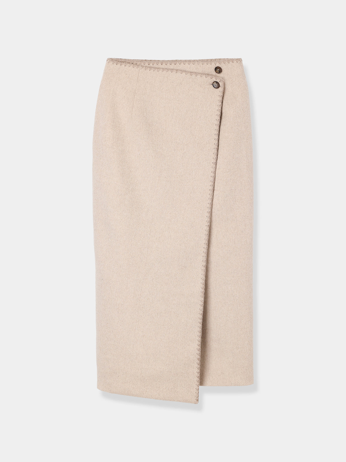 Asymmetric Wool Wrap Skirt