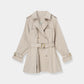 Cropped Suede Trench Coat