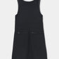 Leather Trimmed Wool Jumper Dress