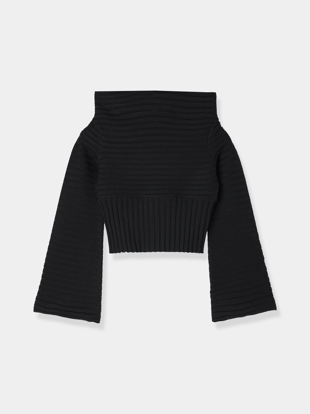 Off shoulder Panel knit tops
