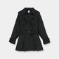 Cropped Suede Trench Coat