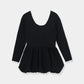 Balloon peplum Knit tops