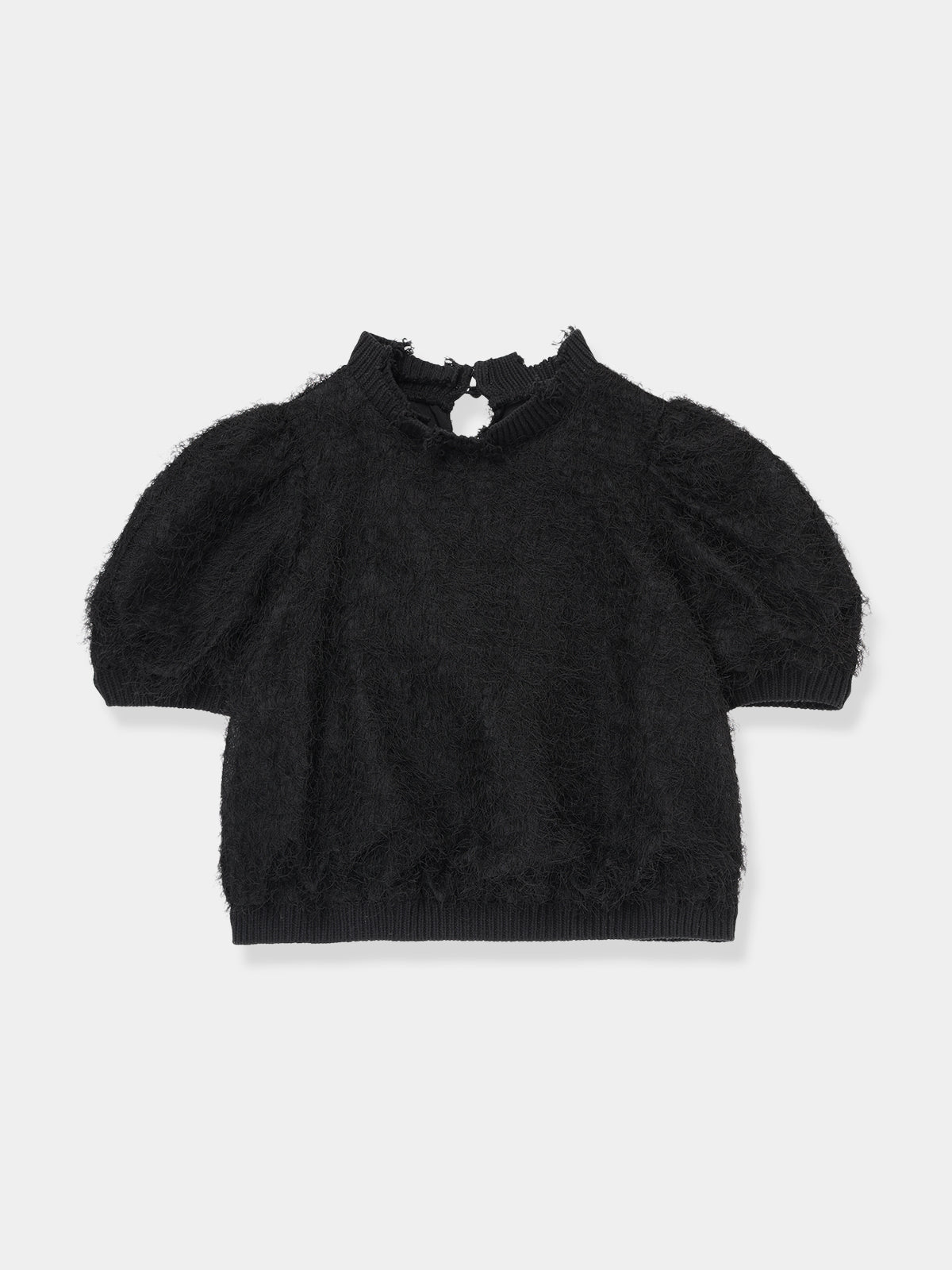 Feather Fringe Puff Top