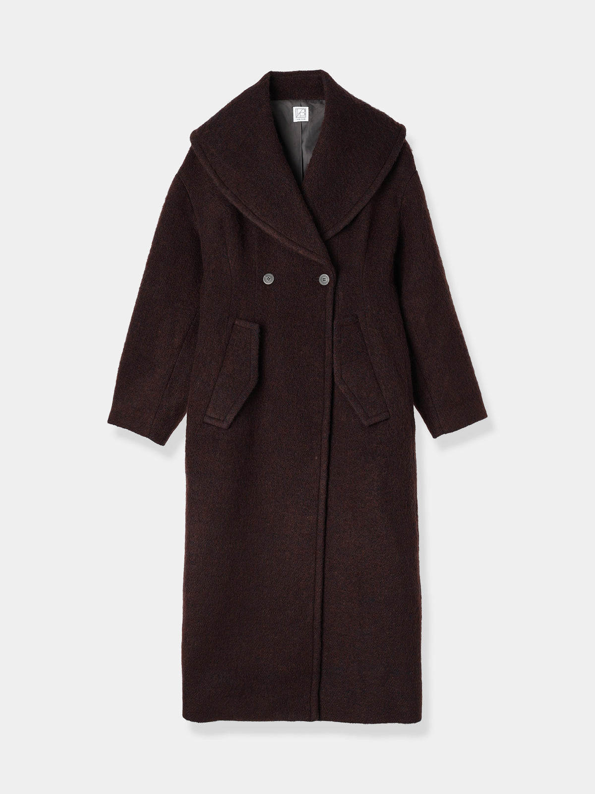 Cape collar Narrow line coat – L