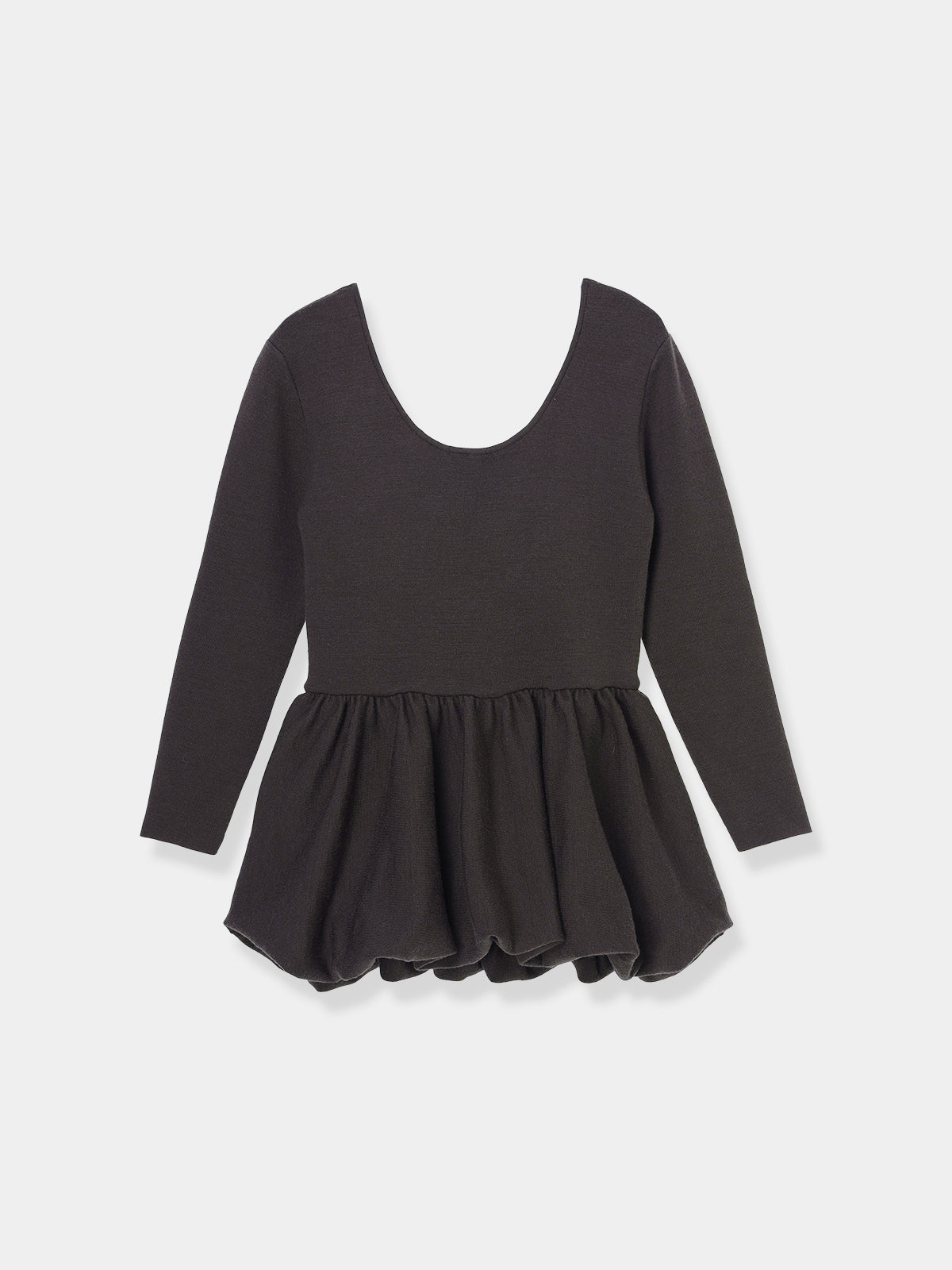 Balloon peplum Knit tops［Machine Washable］