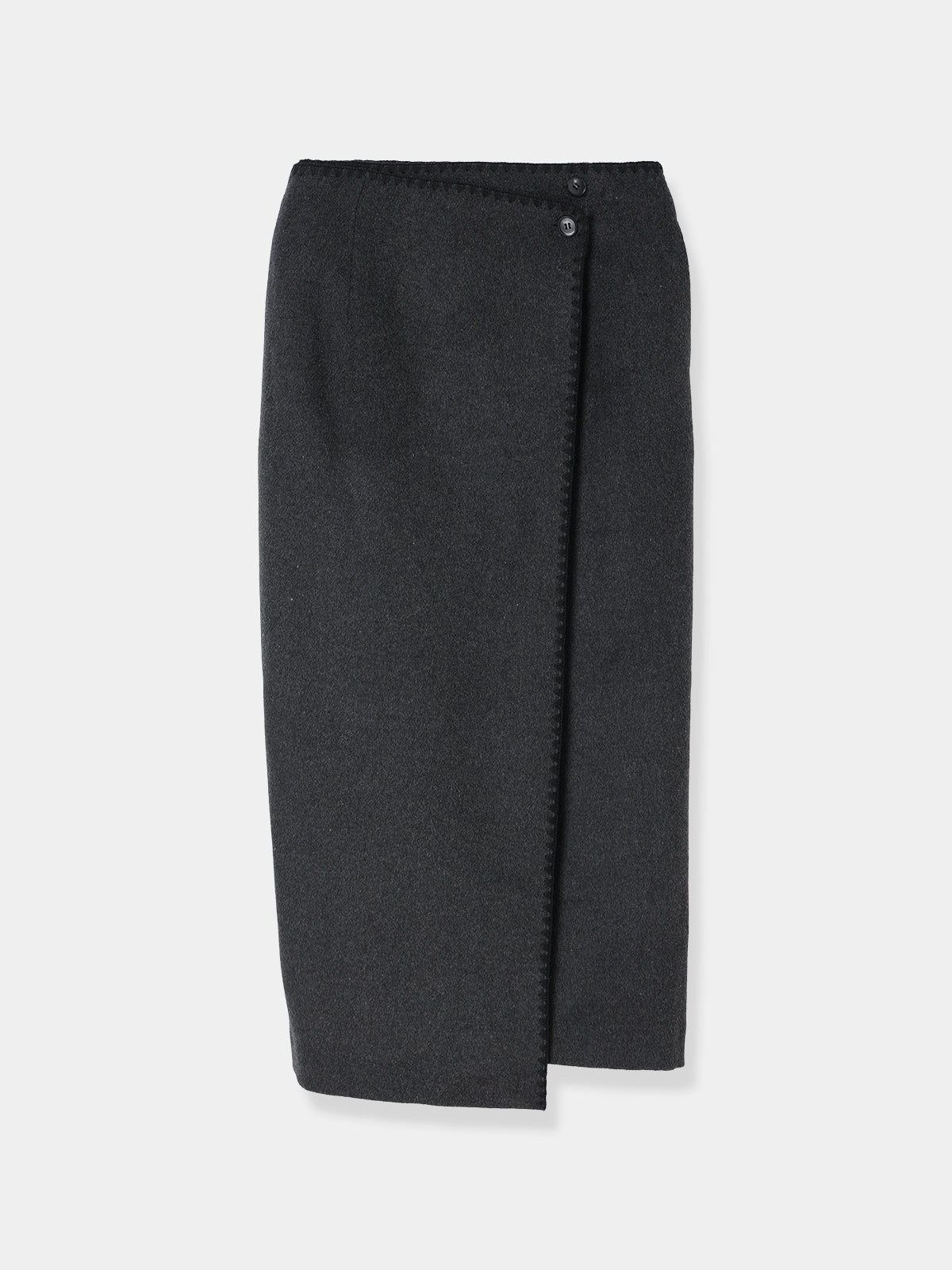 Asymmetric Wool Wrap Skirt