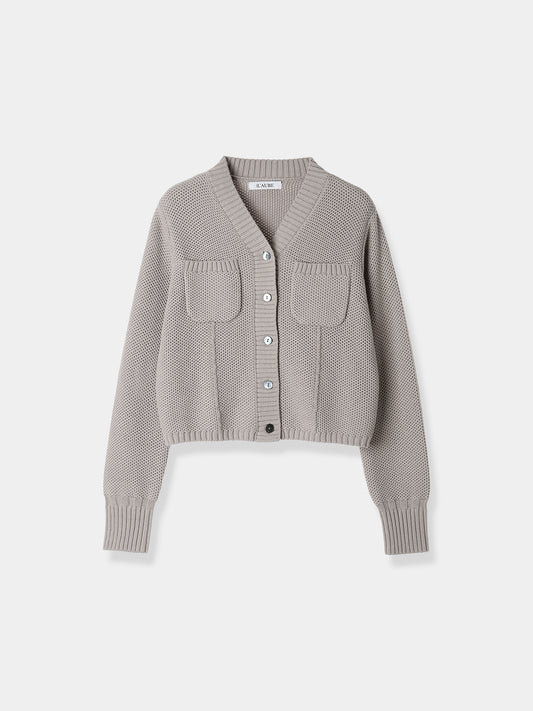 Basket Knit Cardigan / Dove Gray