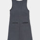 Leather Trimmed Wool Jumper Dress